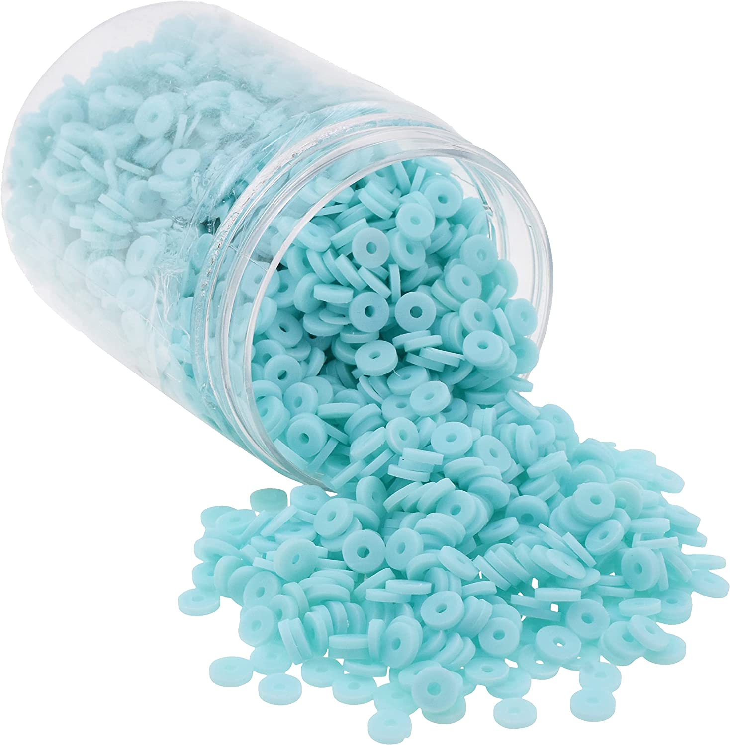 Flat Round Polymer Clay Beads for Jewelry Making Clay Heishi Beads Flat Beads - Disc Beads for Spacer Necklace Bracelet Earrings 4mm 6mm 8mm