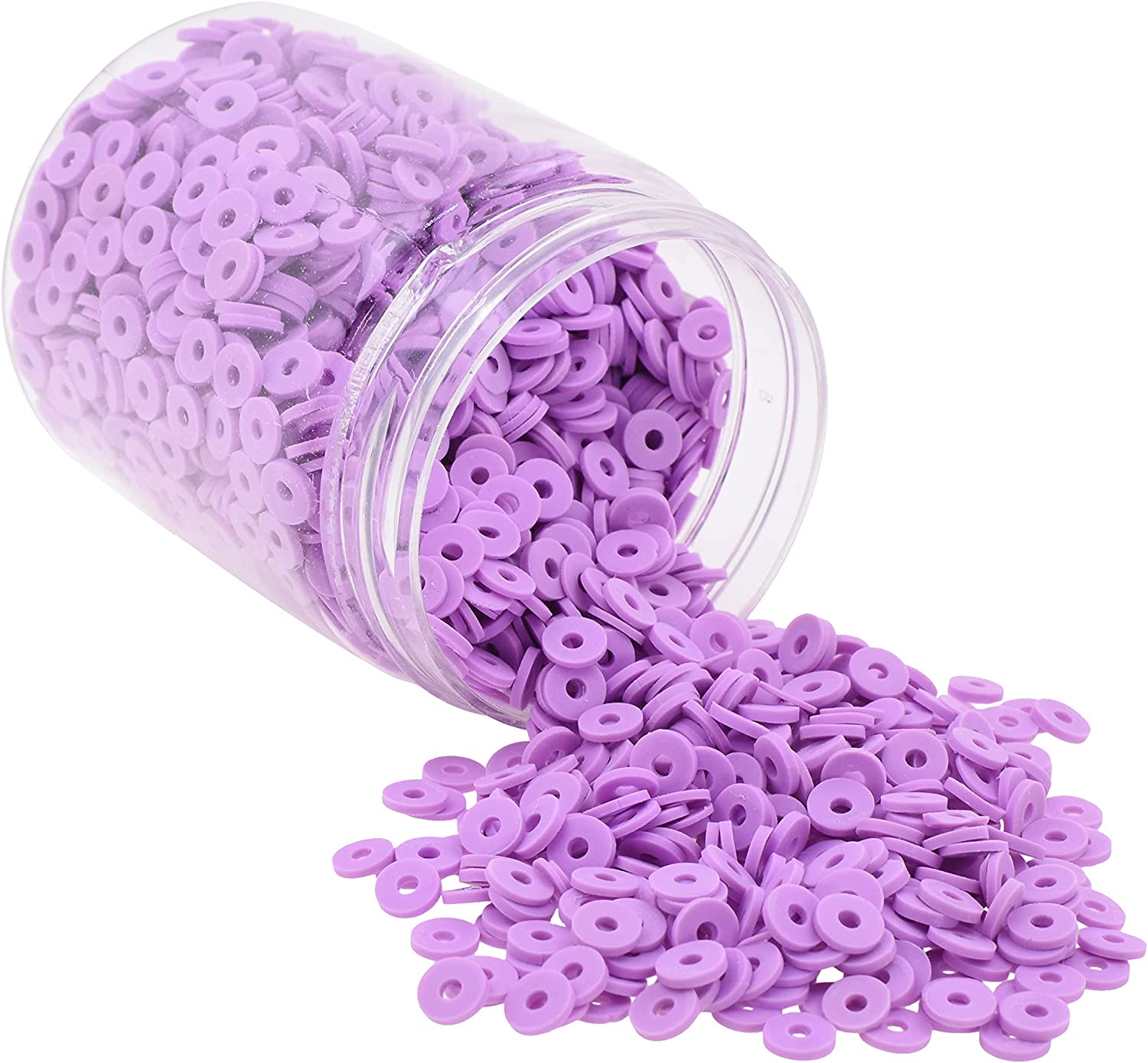 Flat Round Polymer Clay Beads for Jewelry Making Clay Heishi Beads Flat Beads - Disc Beads for Spacer Necklace Bracelet Earrings 4mm 6mm 8mm