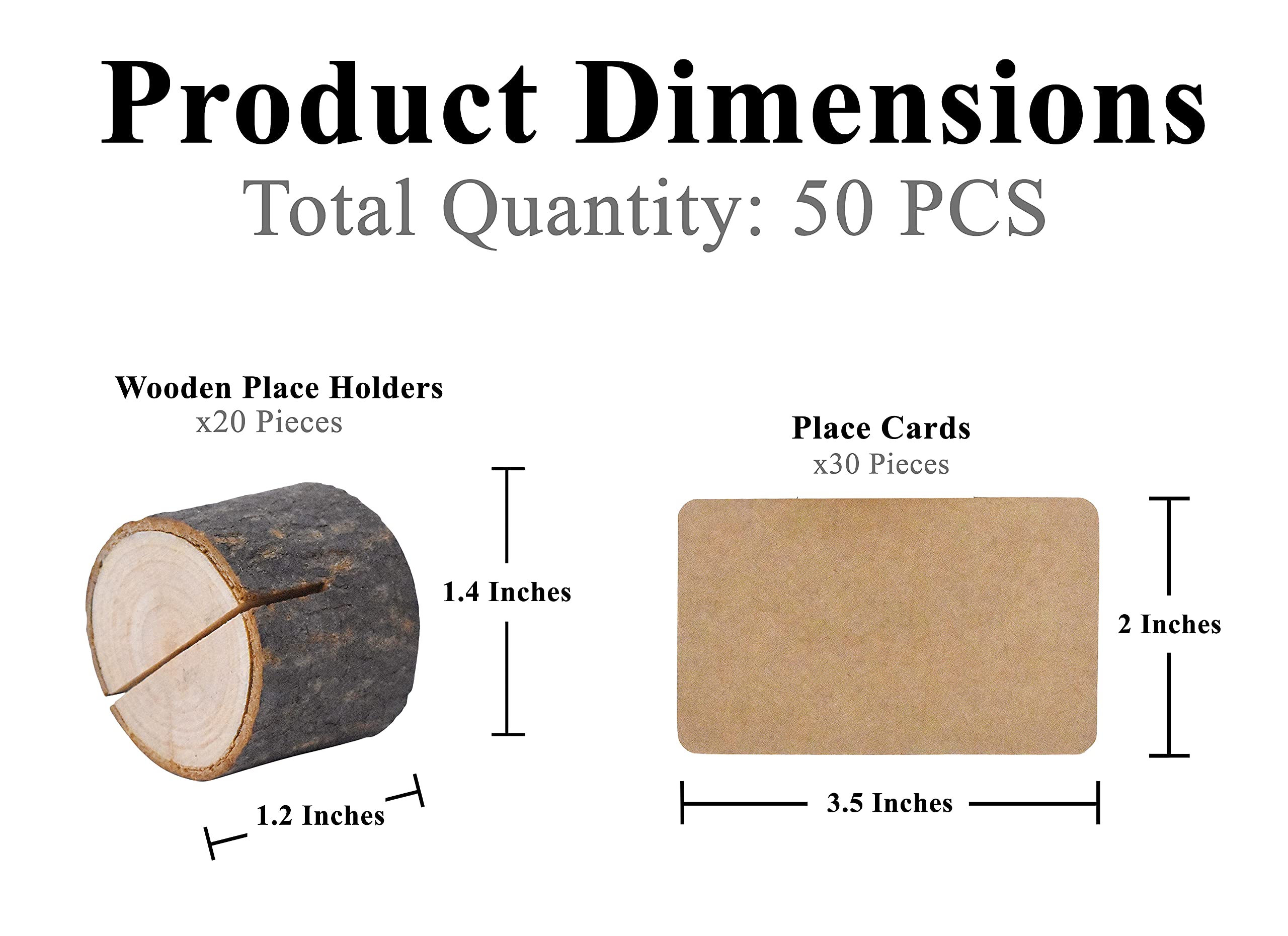Wood Place Card Holders for Table Wooden Card Holder for Wedding Gift Table Photos Name Tags - 20 Rustic Wood Table Number Holders 30 Cards