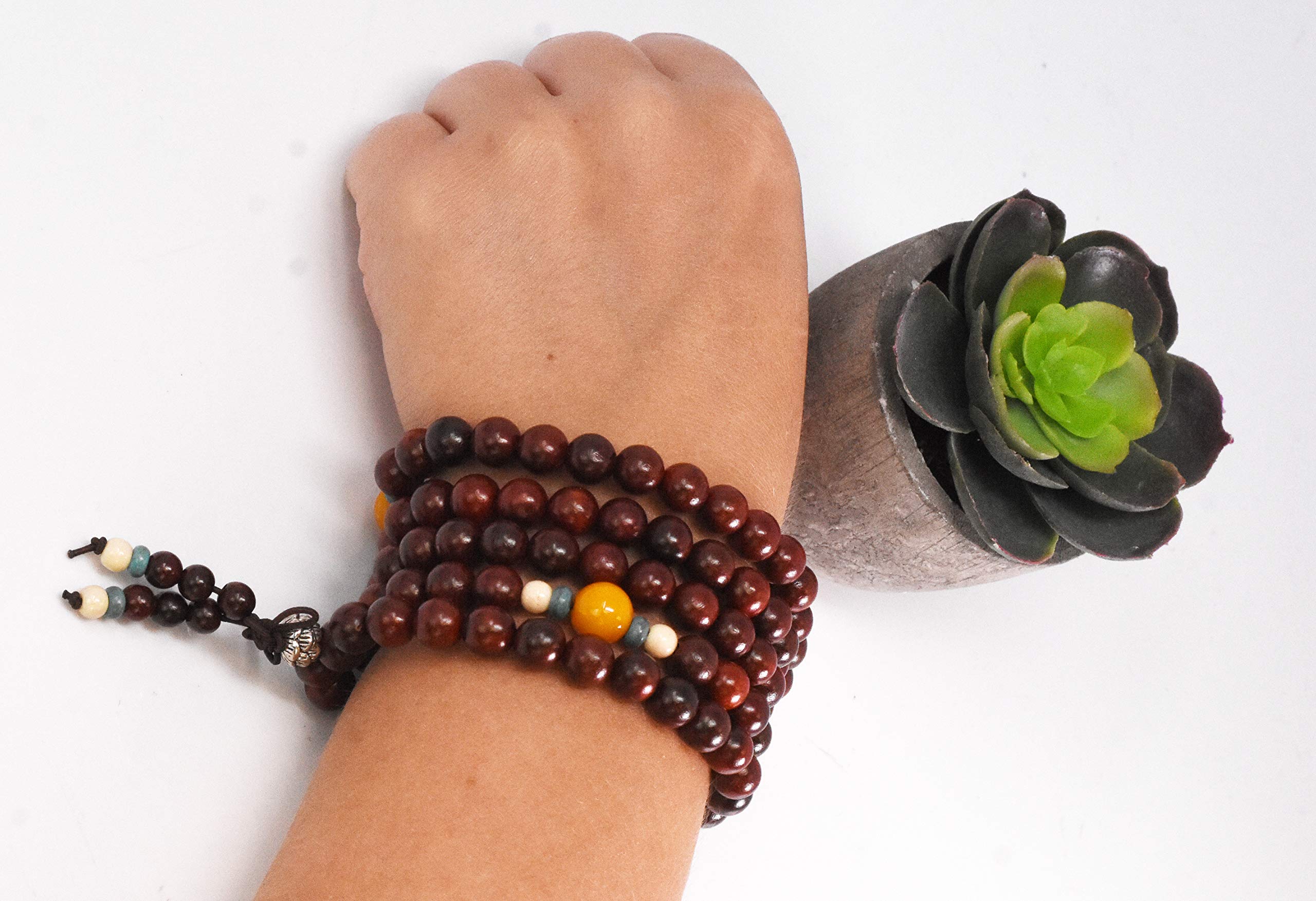 Mandala Crafts Wood Mala Beads Necklace – Japa Mala Beads 108 Necklace – 108 Mala Beads Bracelet Mala Prayer Beads Necklace for Men Women Mala Meditation Beads