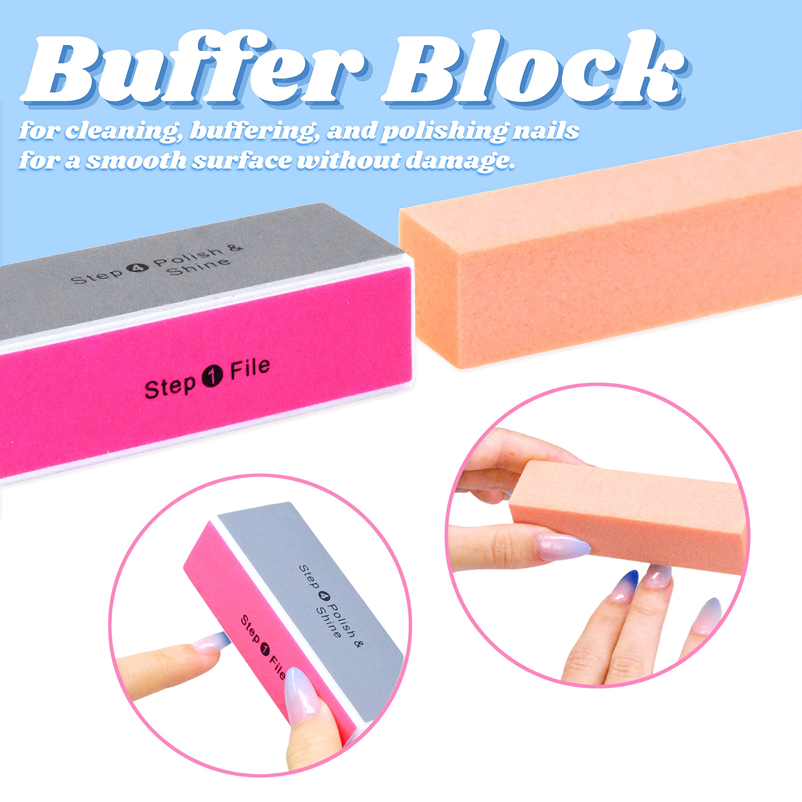 Nail File and Buffer Nail Manicure Kit Nail Brush Nail File Cuticle Pusher Nail Brush Block Nail File Set - Manicure Tool Kit 9 PCS