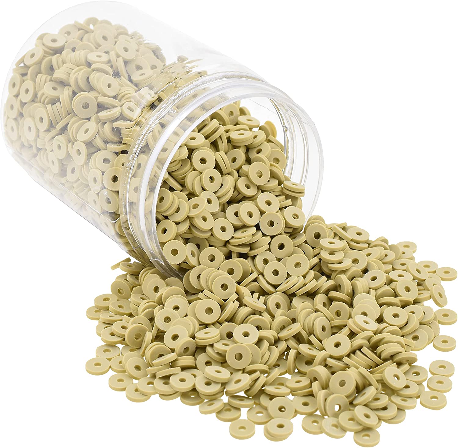 Flat Round Polymer Clay Beads for Jewelry Making Clay Heishi Beads Flat Beads - Disc Beads for Spacer Necklace Bracelet Earrings 4mm 6mm 8mm