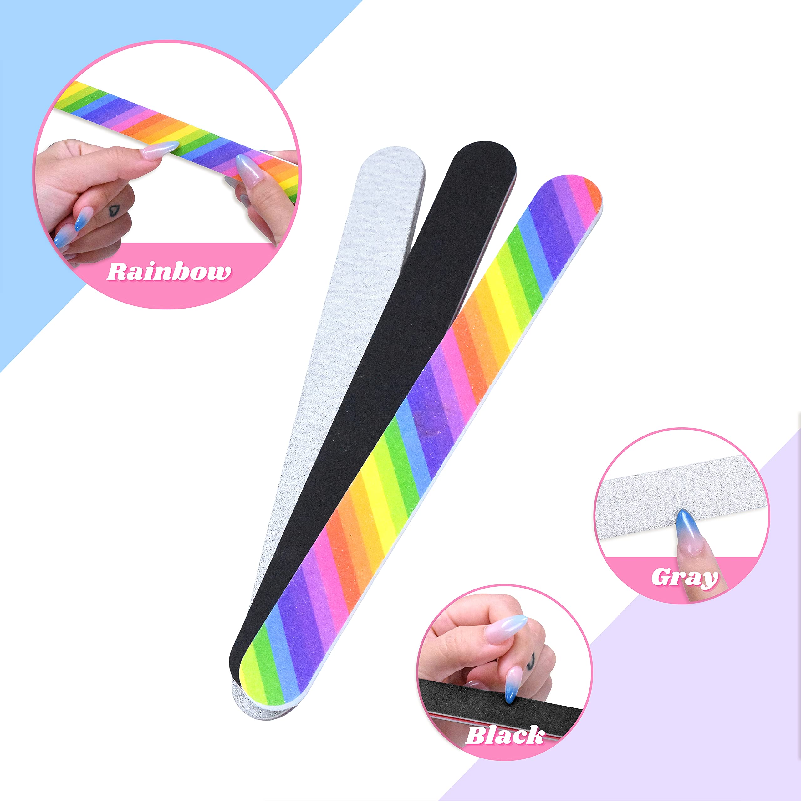 Nail File and Buffer Nail Manicure Kit Nail Brush Nail File Cuticle Pusher Nail Brush Block Nail File Set - Manicure Tool Kit 9 PCS