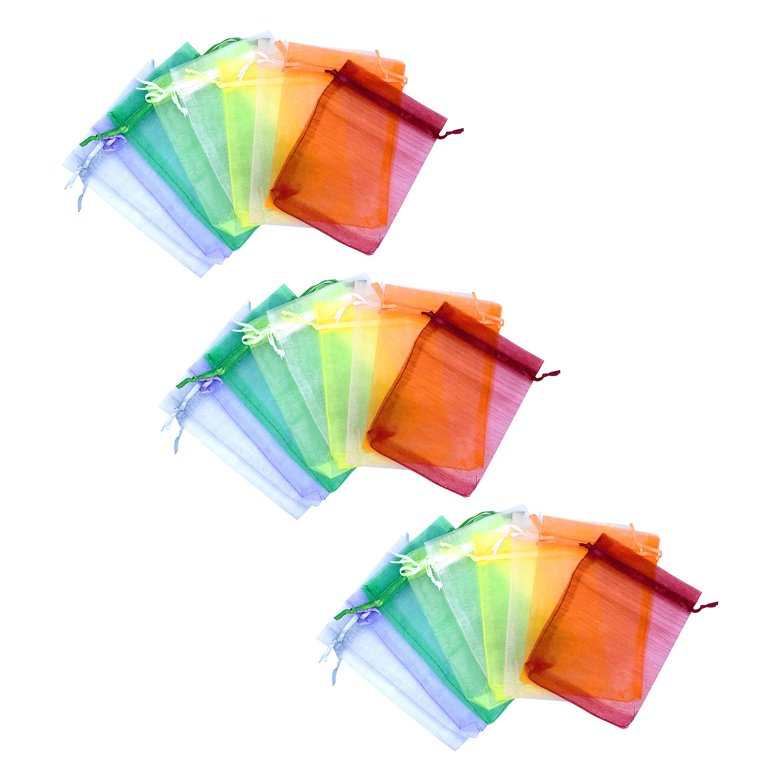 200 Sheer Organza Bags for Wedding Party Favor Bags - Small Mesh Bags Drawstring Pouch Sachet Bags Jewelry Bags for Small Business 4 X 6 Inches Mixed Color