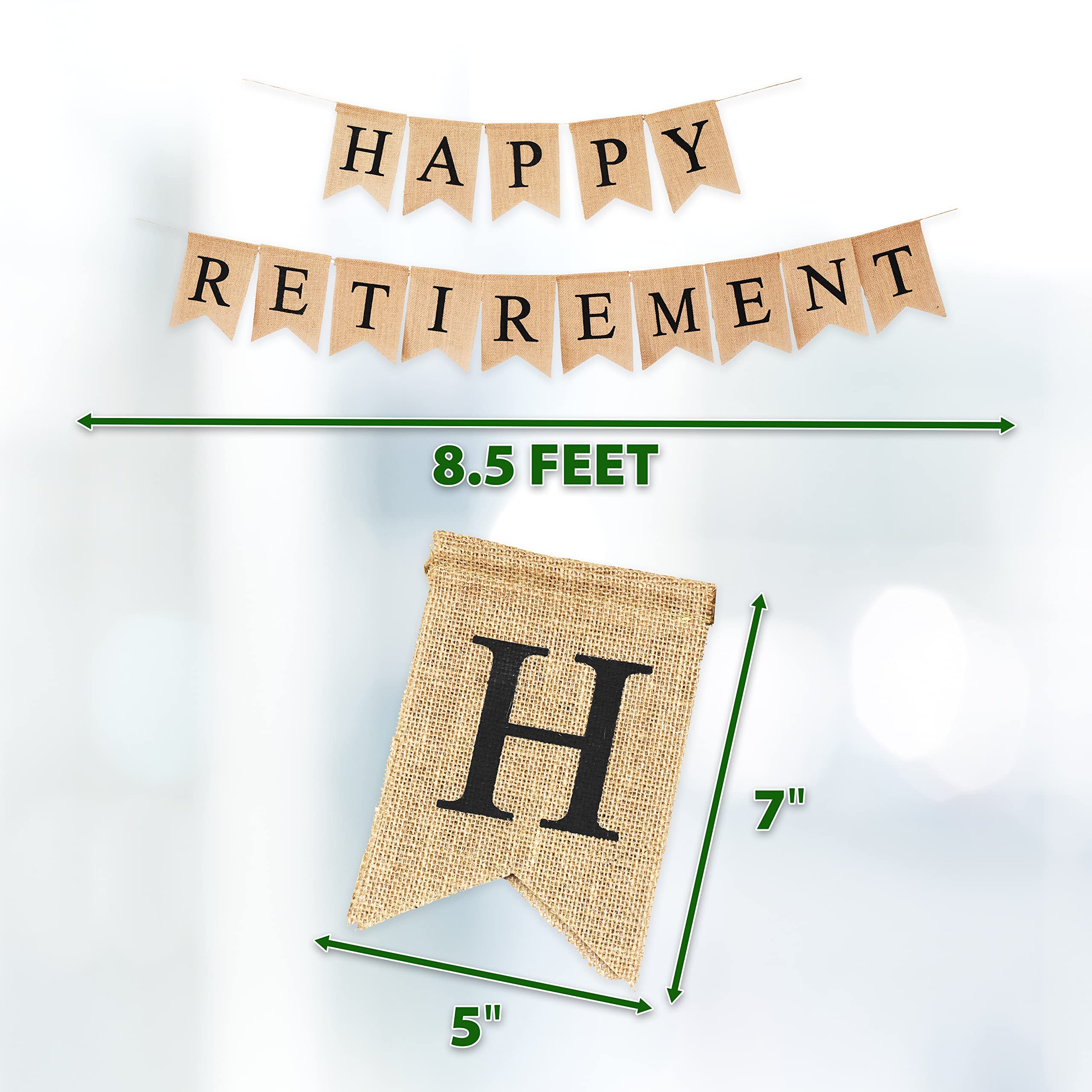 Mandala Crafts Burlap Happy Retirement Banner Happy Retirement Decorations for Women Men - Happy Retirement Sign Bunting Garland for Happy Retirement Party Decorations