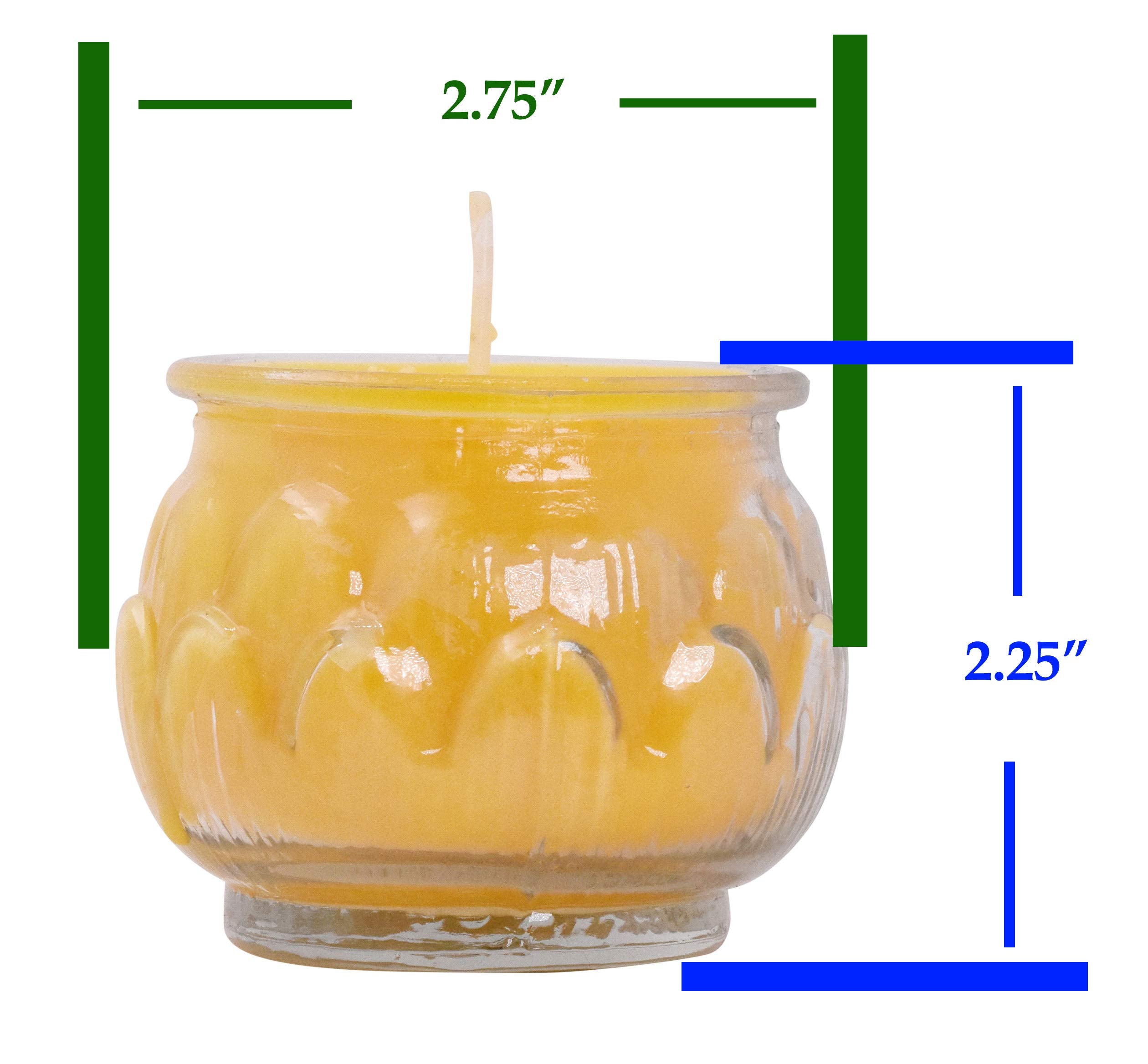 Tibetan Tealight Vanaspati Ghee Butter Lamp Candle Set for Meditation, Ceremonies, Rituals, Altars, Diwali (Lotus Glass Jar)