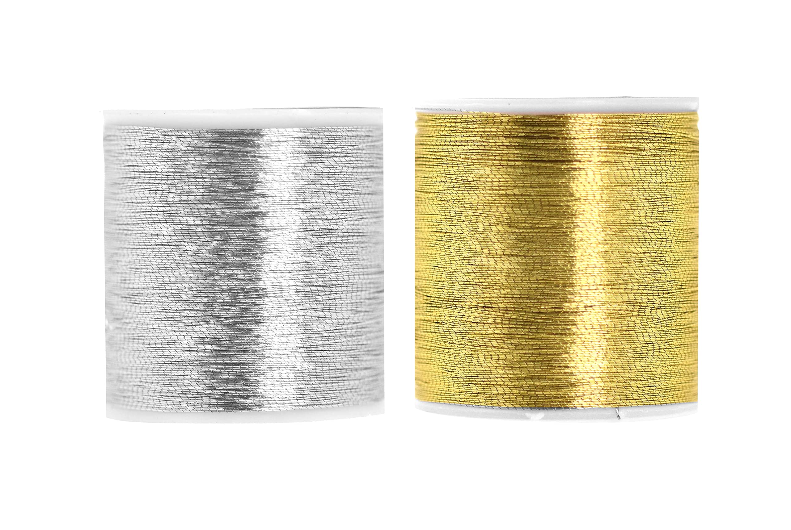 Metallic Embroidery Thread Set Gold Metallic Thread for Sewing Machine and Hand Decorative Sewing Embroidery Needle Work- 218 Yards 200M