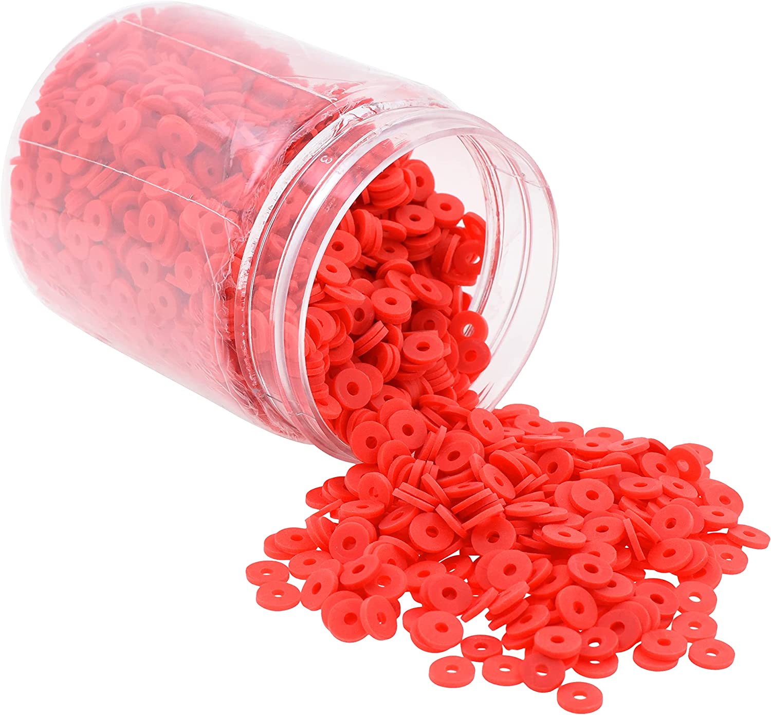 Flat Round Polymer Clay Beads for Jewelry Making Clay Heishi Beads Flat Beads - Disc Beads for Spacer Necklace Bracelet Earrings 4mm 6mm 8mm