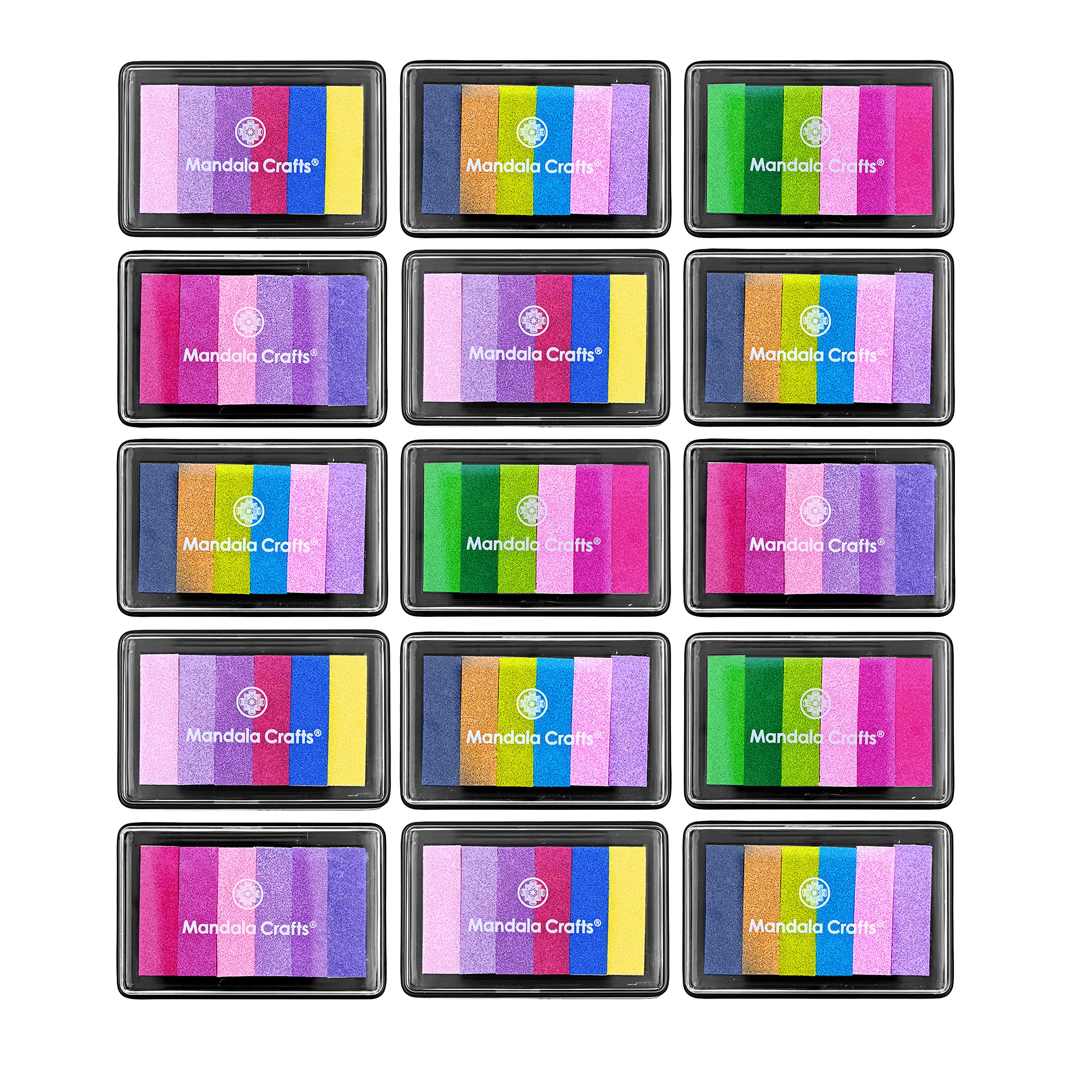 Washable Ink Pads for Kids Washable Stamp Pads for Kids Craft Ink Pad Stamp Pad Kit - Stamp Pads for Rubber Stamps Stamping Crafts 15 Sets