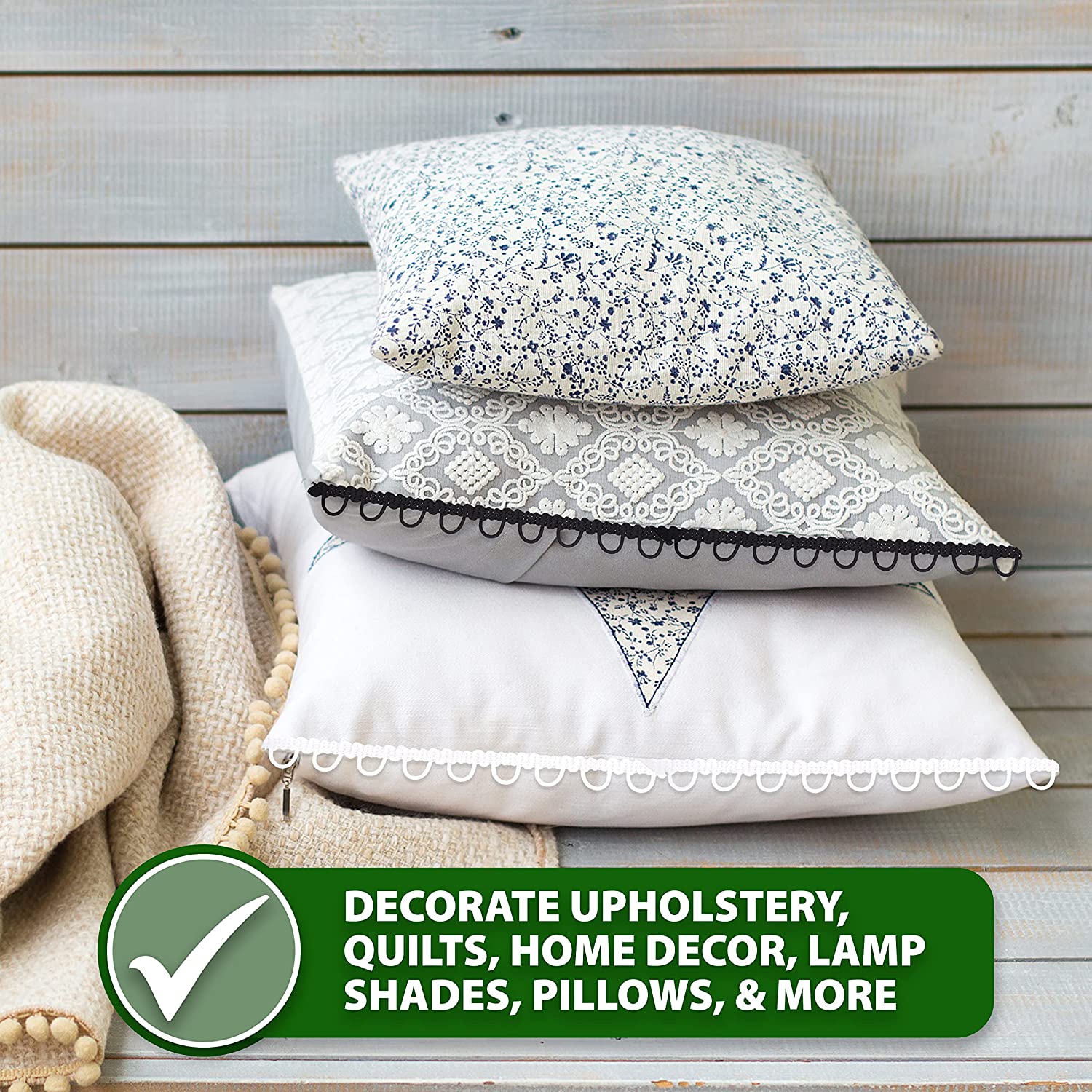 Mandala Crafts Braid Trim with Elastic Button Loops - Button Elastic Loop for Sewing - Button Loop Tape Button Trim Lace for Bridal Wedding Dress Costume