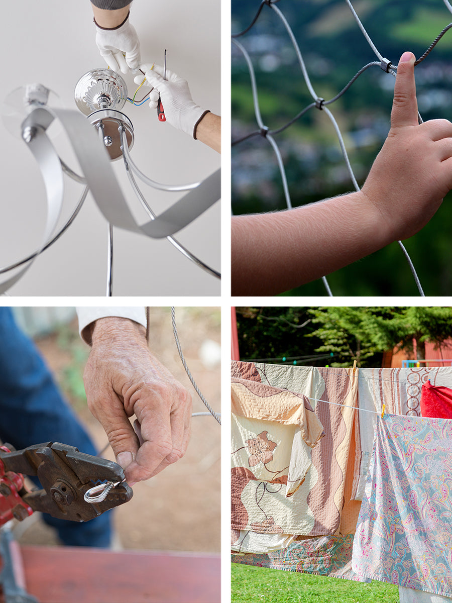 Mandala Crafts Cable Crimps for Wire Cable - Cable Crimping Sleeve Set Aluminum Cable Ends Double Ferrules Wire Rope Sleeves Cable Crimp Loop Kit