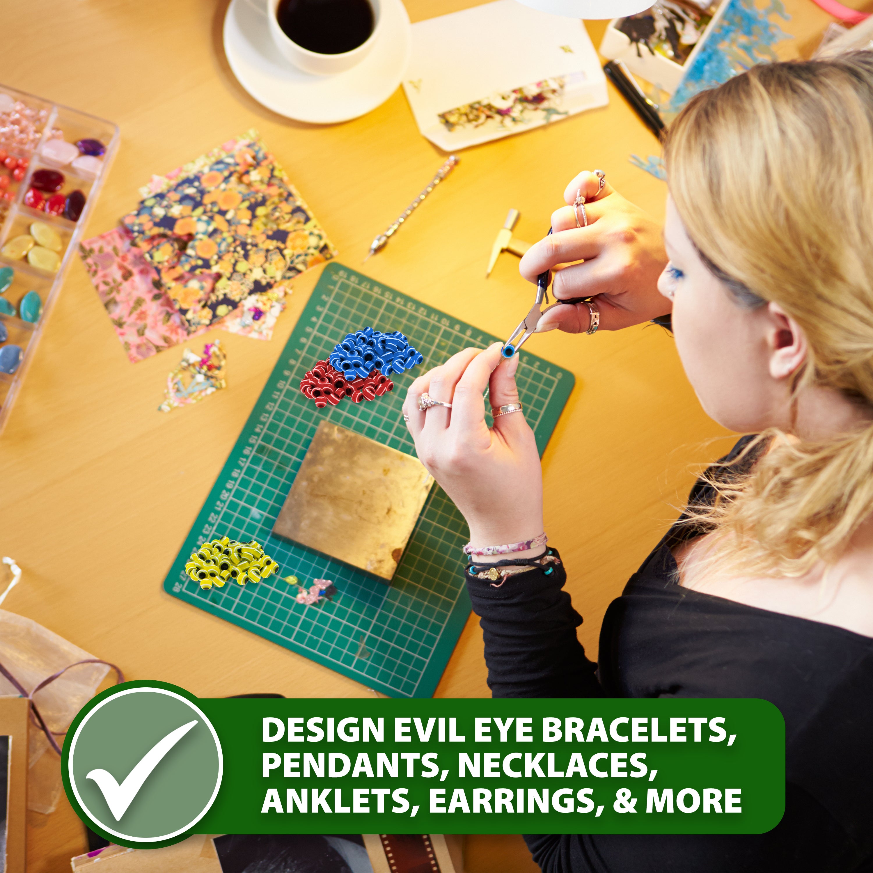 Evil Eye Beads 8mm for Evil Eye Jewelry Making Charms Dreamcatcher Beads