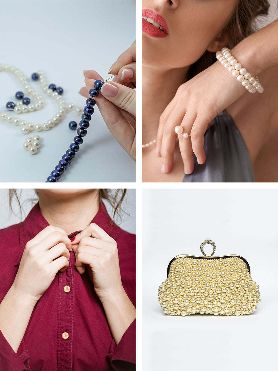 Mudra Crafts Real Freshwater Cultured Pearls for Jewelry Making, Loose Bulk Predrilled Bead Kit