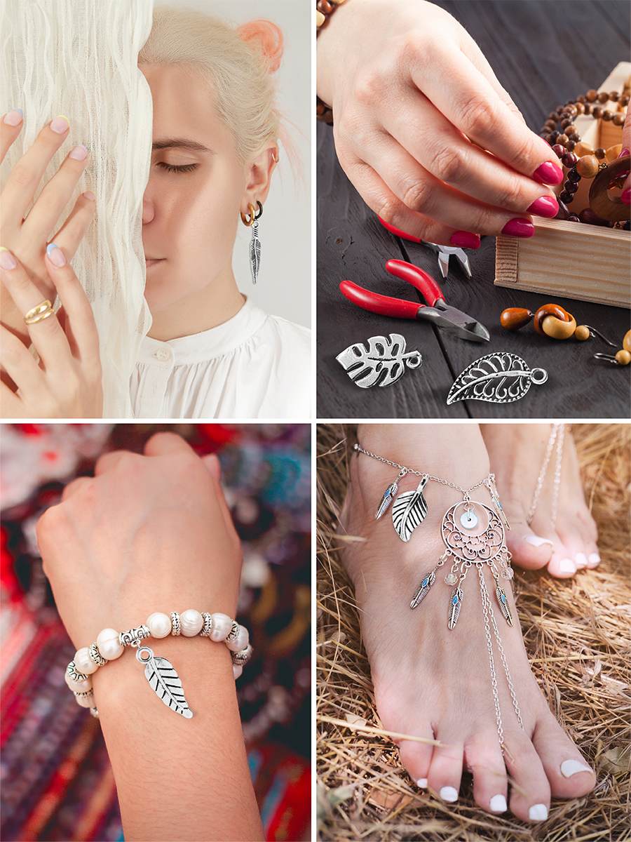 Mandala Crafts 150 PCs Assorted Metal Leaf Charms - Fall Charms for Jewelry Making Charms - Leaf Pendant Charm Fall Jewelry Charms Tree Leaf Beads for Earring Bracelet Necklace