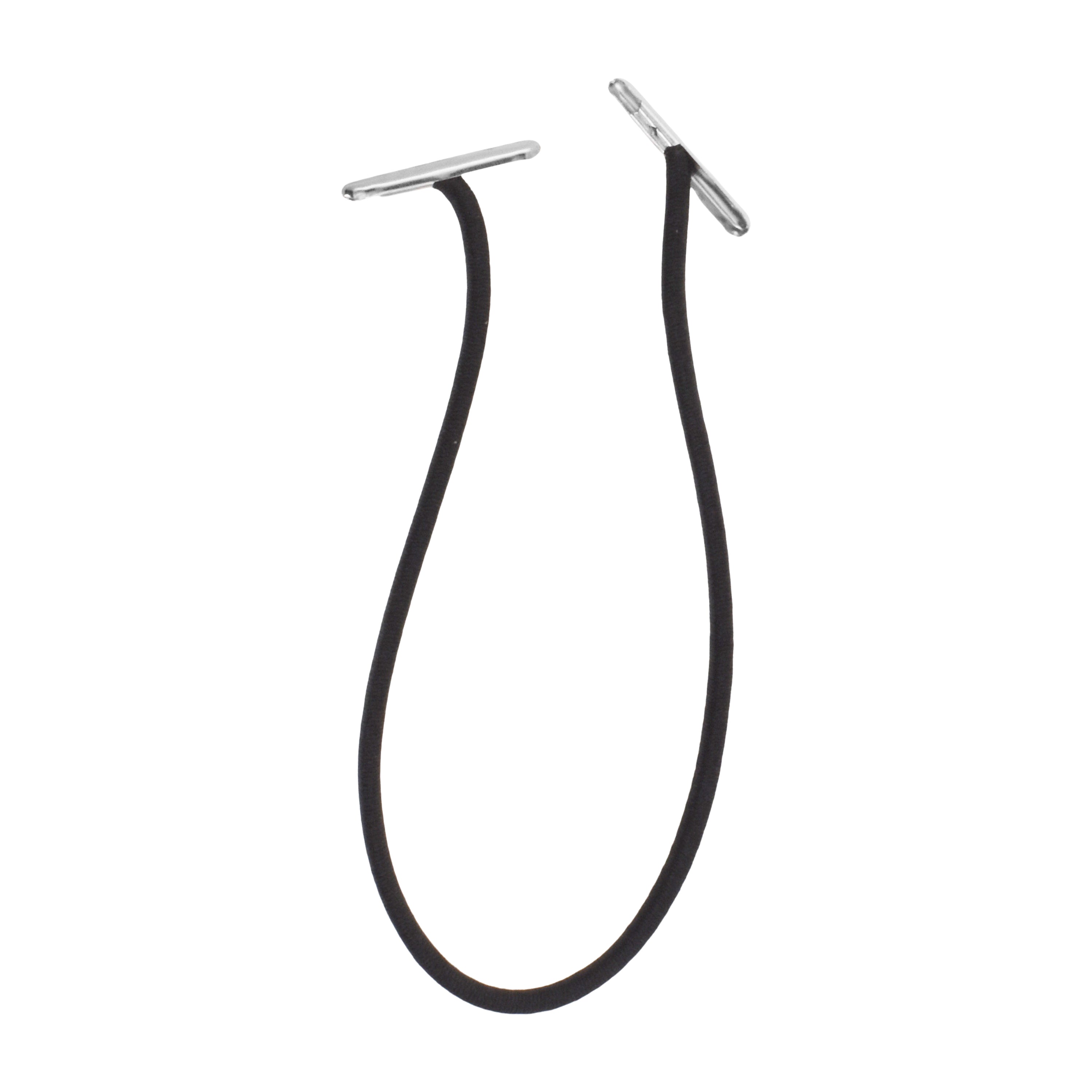 Mandala Crafts 100 Flat Elastic Barbed Cord Stretch Loop Band with Metal Ends - Elastic Cord with Metal Barbs for Mask String Party Hat Elastic Menus Signs