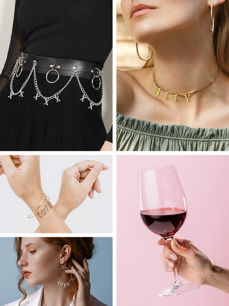 Mandala Crafts Capital Letter Charms for Jewelry Making - Alphabet Charms Letters for Jewelry Making - A-Z Letter Charms Initial Charms for Bracelet Necklace