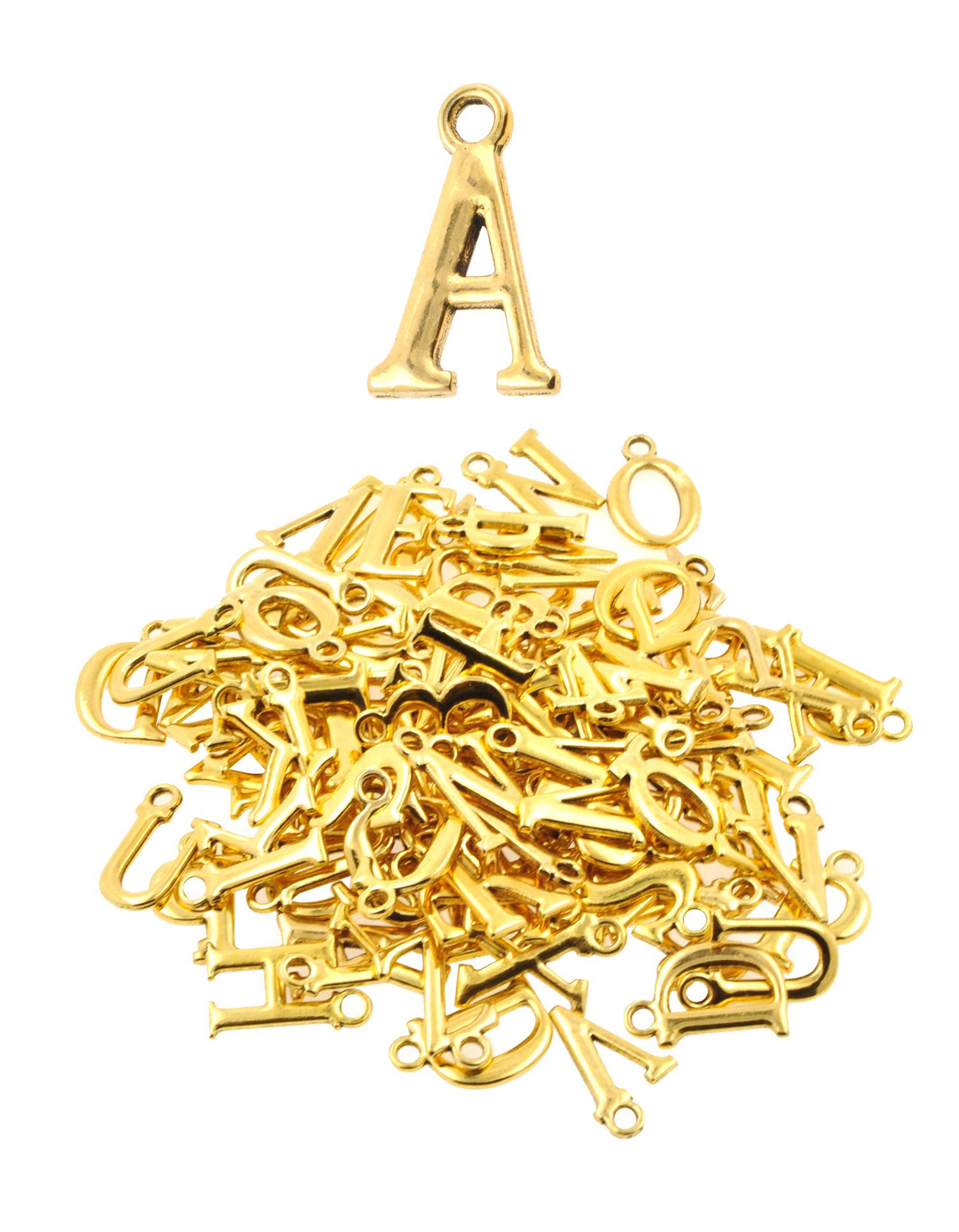 Mandala Crafts Capital Letter Charms for Jewelry Making - Alphabet Charms Letters for Jewelry Making - A-Z Letter Charms Initial Charms for Bracelet Necklace