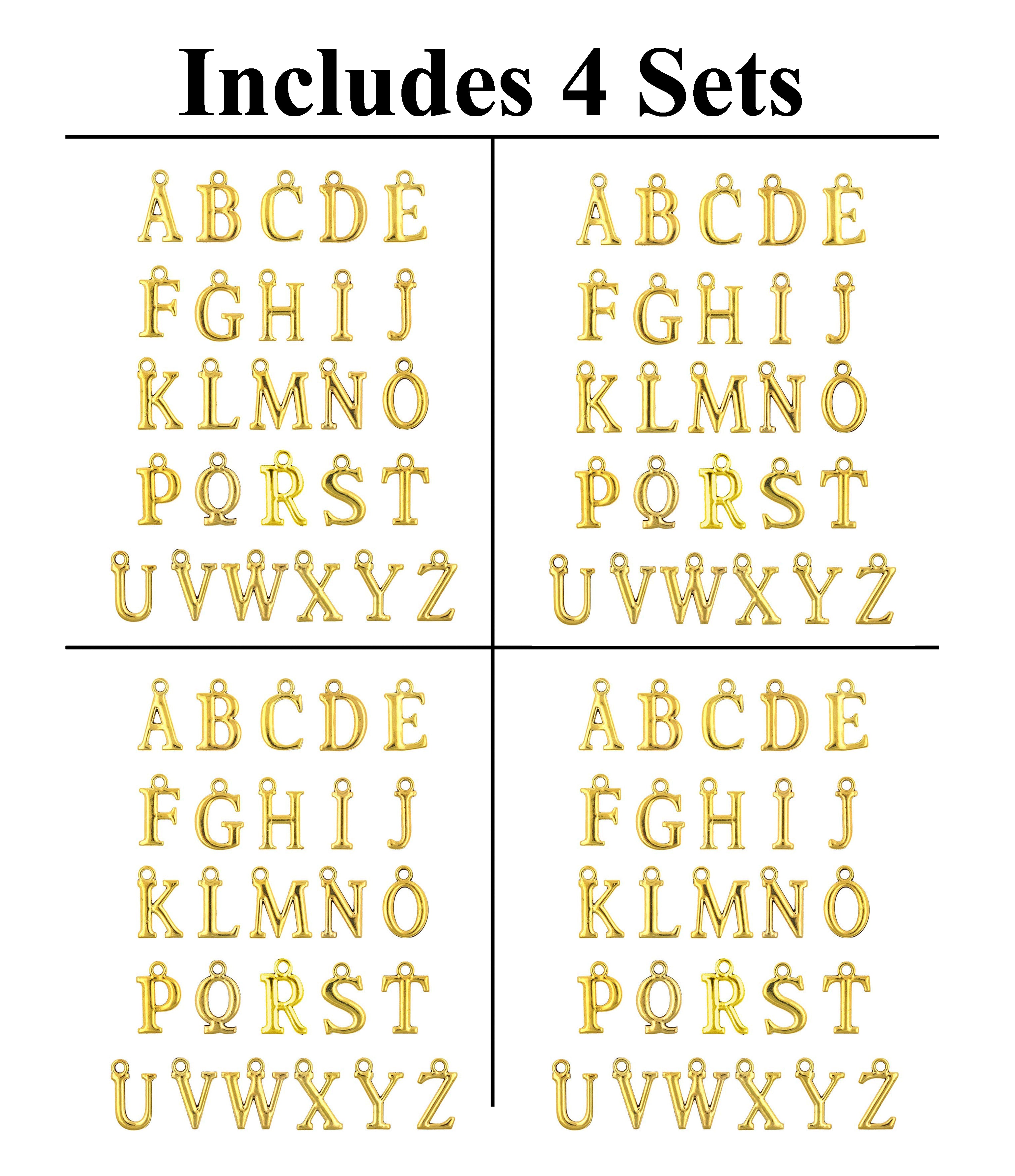 Mandala Crafts Capital Letter Charms for Jewelry Making - Alphabet Charms Letters for Jewelry Making - A-Z Letter Charms Initial Charms for Bracelet Necklace