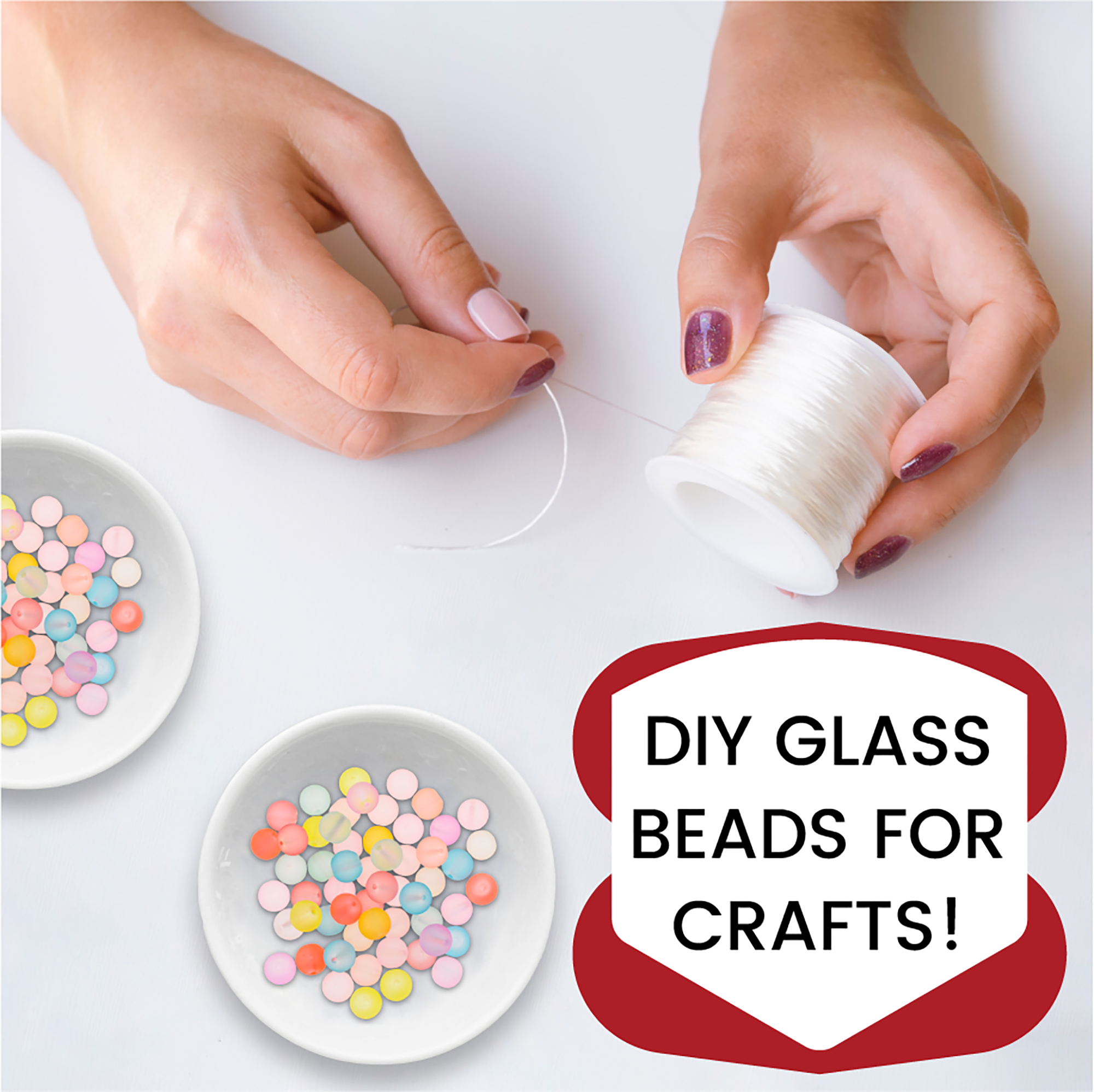 Mandala Crafts Transparent Frosted Glass Beads for Jewelry Making, Round Glass Beads Bulk Bag, Matte Glass Beads Set for Spacer Bracelet