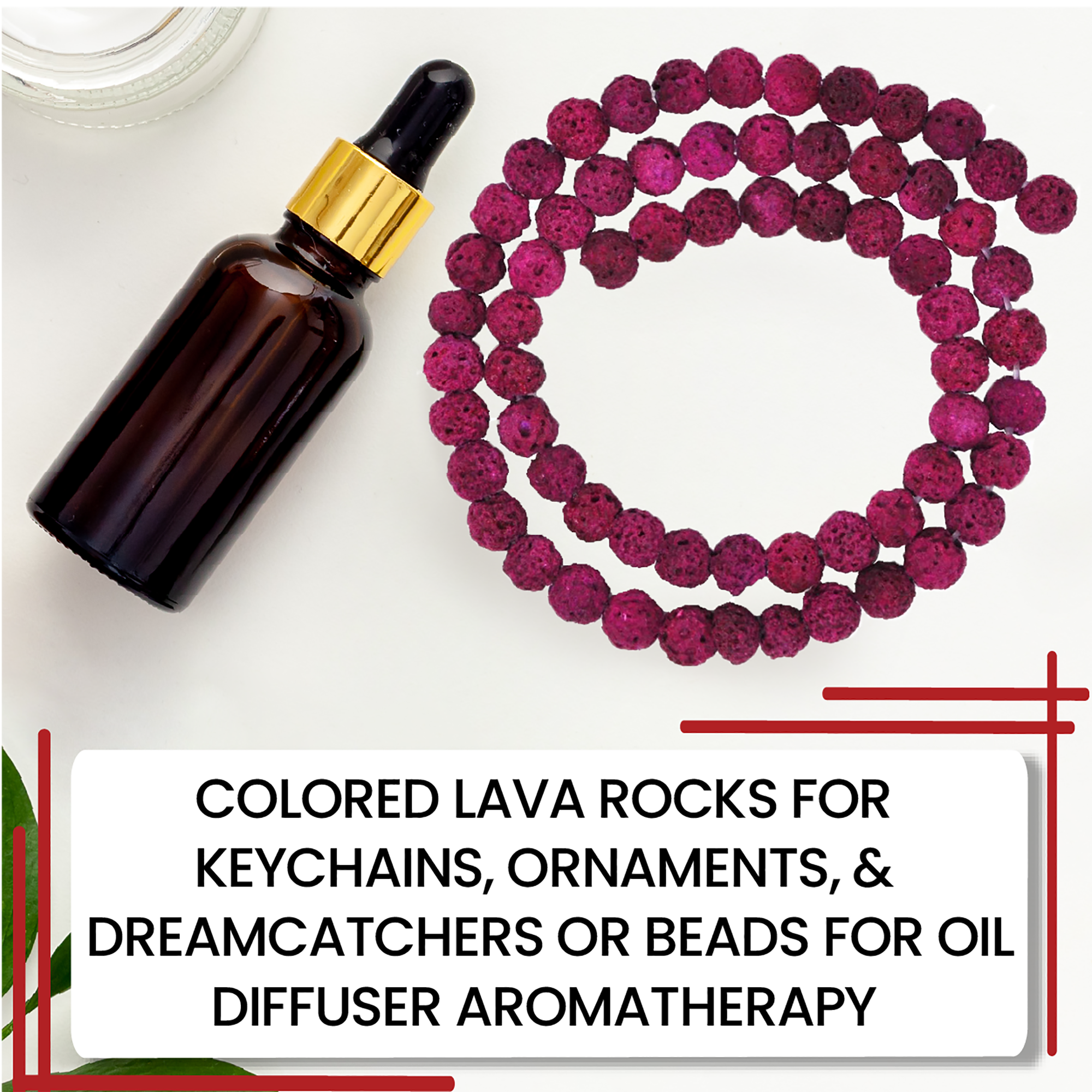 Lava Stone Beads for Essential Oil Bracelet, Lava Rock Necklace, Lava Bead Jewelry Making; by Mandala Crafts