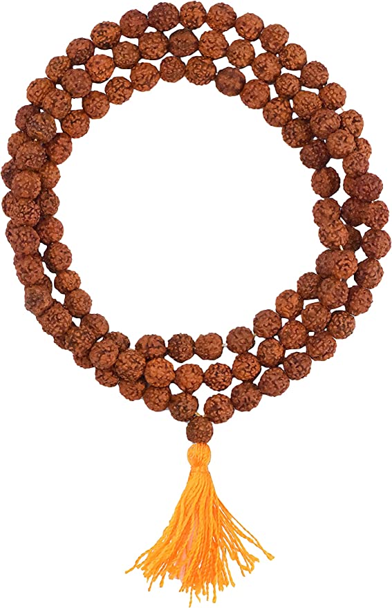 Mandala Crafts Rudraksha Mala 108 Beads - Rudraksha Beads - Nepal Rudraksha Seed Japa Mala Tibetan Prayer Beads for Rudraksha Necklace Men Women Meditation Yoga