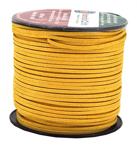 Mandala Crafts 2.65mm Faux Suede Cord - Flat Vegan Leather Cord for Jewelry Making Beading - Micro Fiber Leather String Cord Leather Lace for Leather Lacing Necklace Bracelet