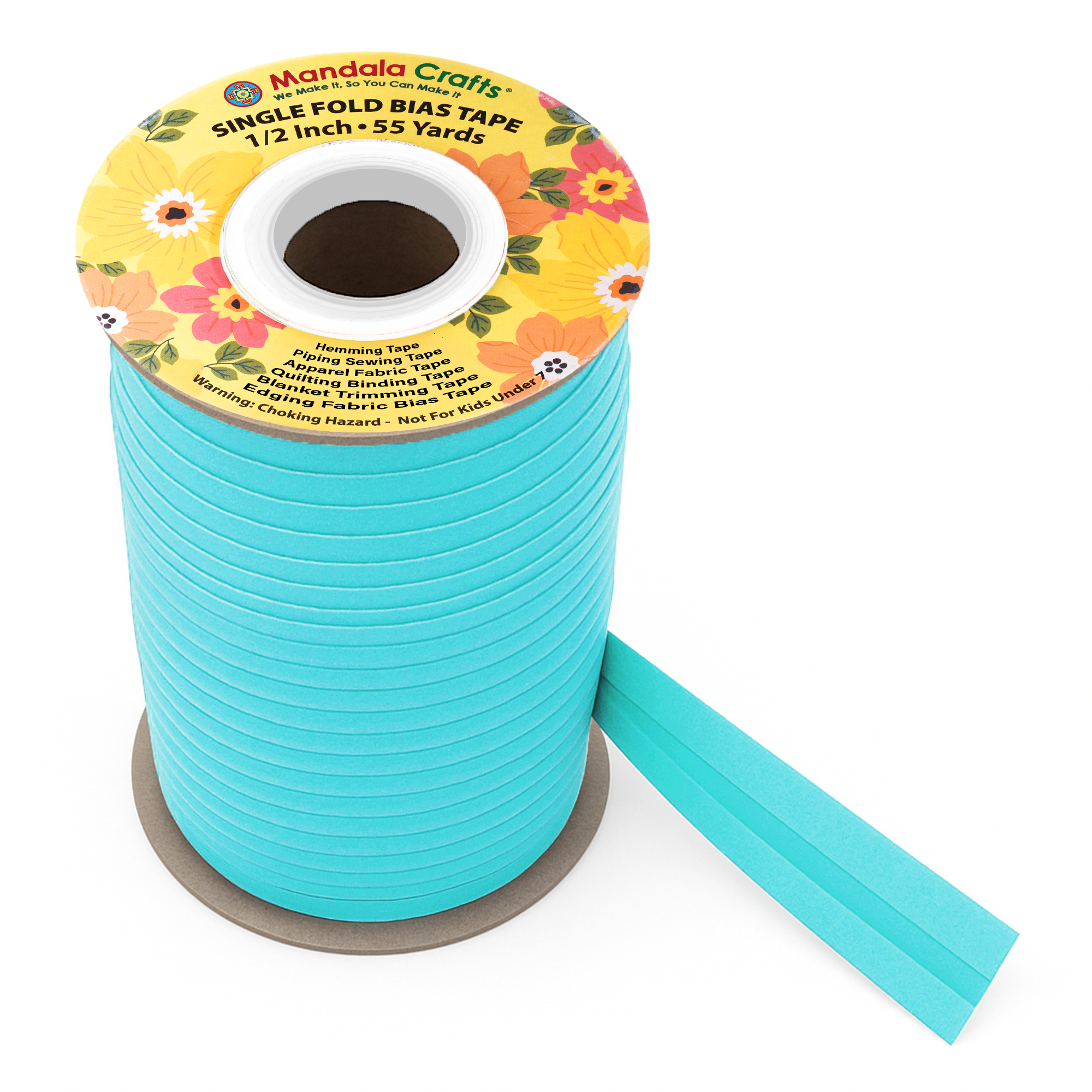 1/2 Inch Fabric Single Fold Bias Tape for Sewing Piping Hemming - 55 Yds Bias Tape Blanket Quilt Bias Binding Tape - Seam Binding Tape