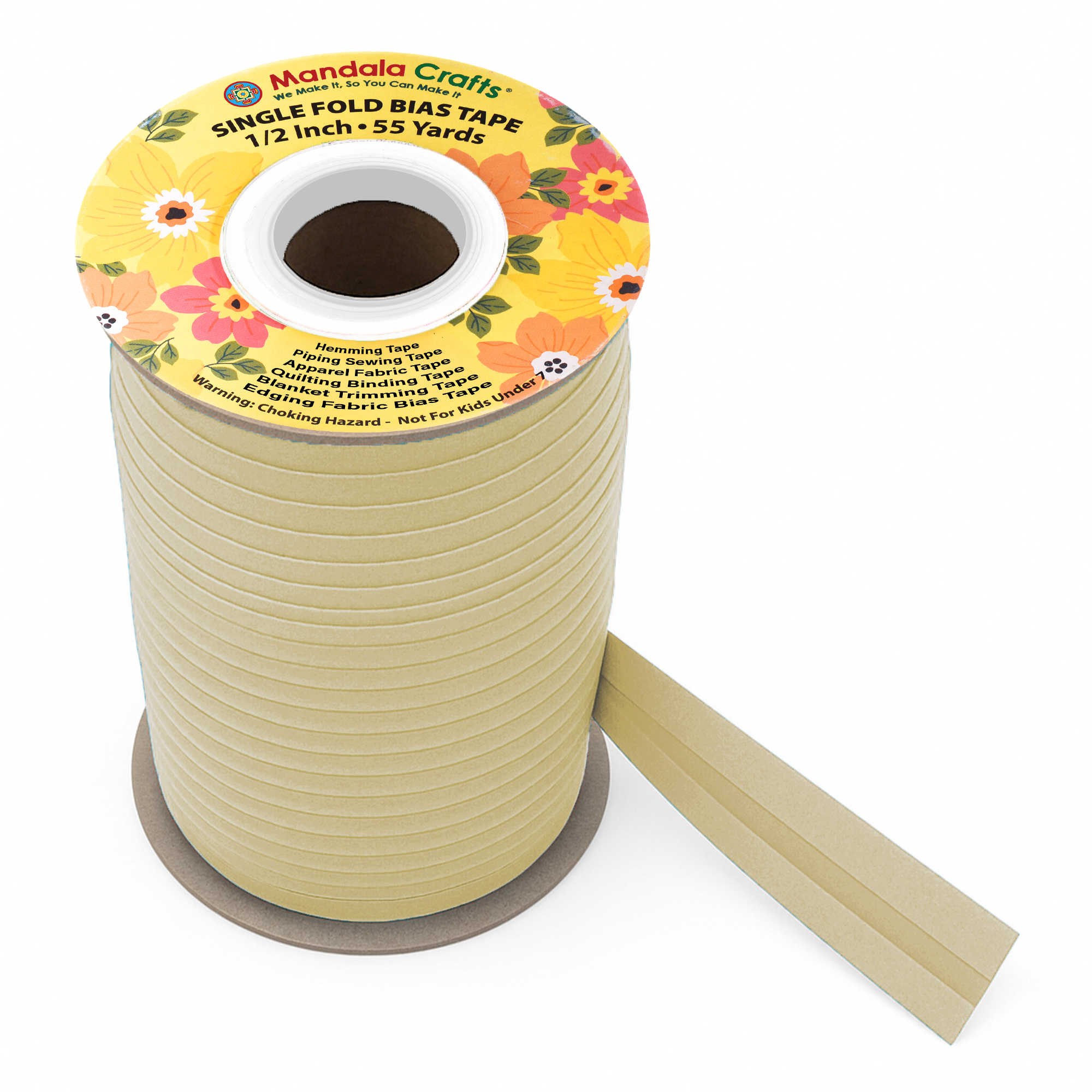 1/2 Inch Fabric Single Fold Bias Tape for Sewing Piping Hemming - 55 Yds Bias Tape Blanket Quilt Bias Binding Tape - Seam Binding Tape