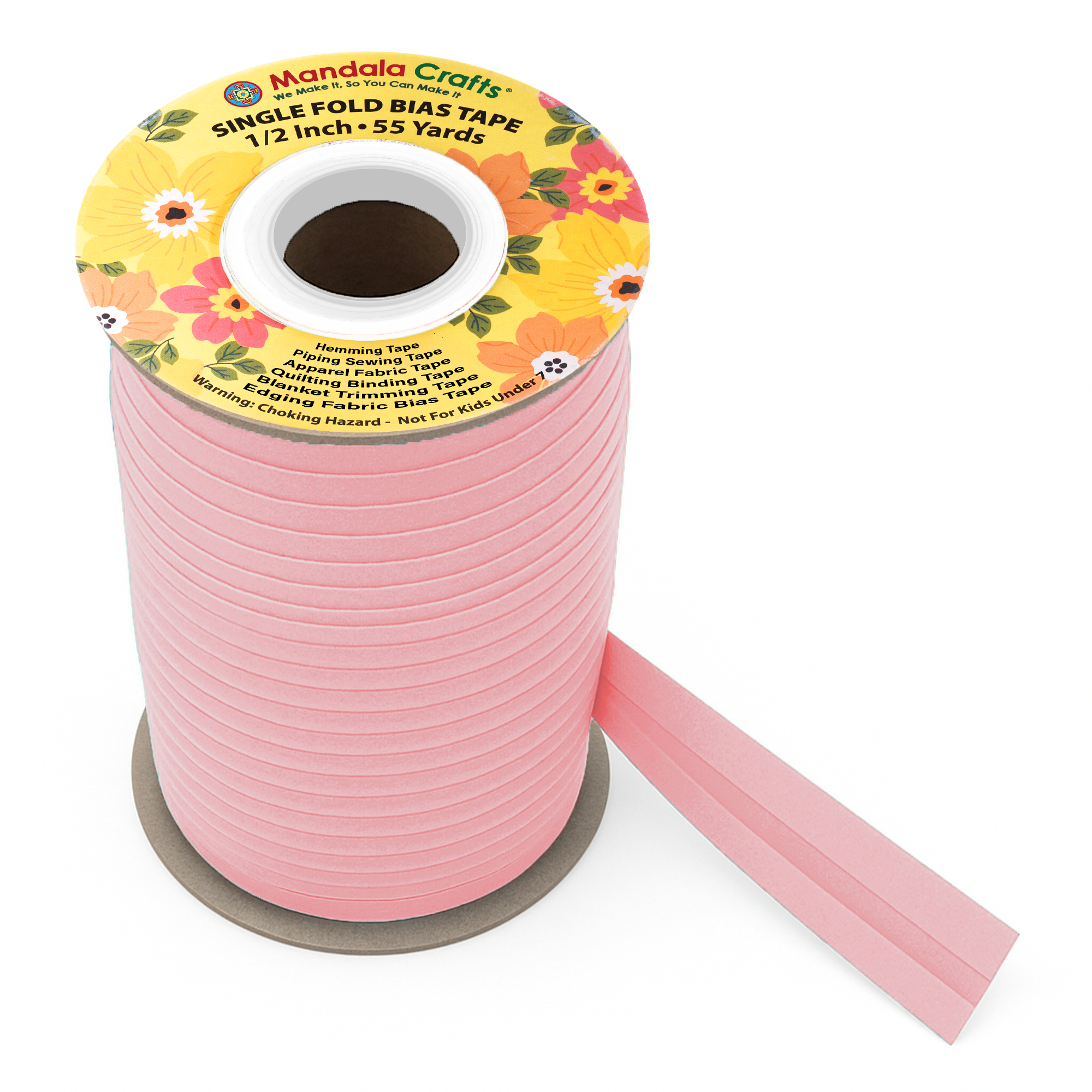 1/2 Inch Fabric Single Fold Bias Tape for Sewing Piping Hemming - 55 Yds Bias Tape Blanket Quilt Bias Binding Tape - Seam Binding Tape