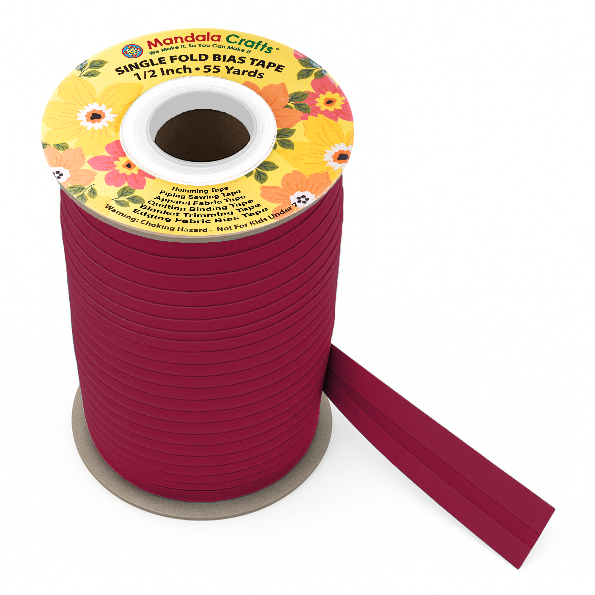 1/2 Inch Fabric Single Fold Bias Tape for Sewing Piping Hemming - 55 Yds Bias Tape Blanket Quilt Bias Binding Tape - Seam Binding Tape