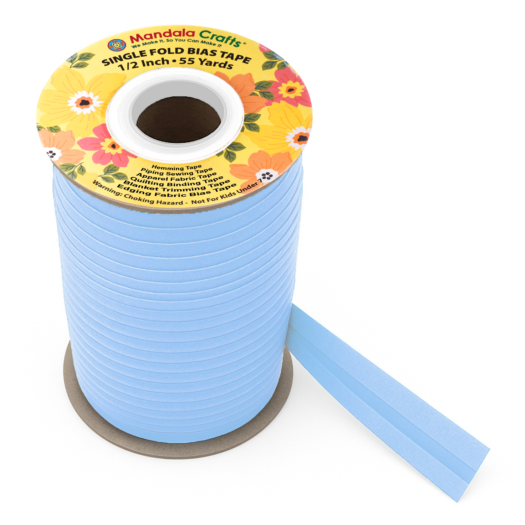 1/2 Inch Fabric Single Fold Bias Tape for Sewing Piping Hemming - 55 Yds Bias Tape Blanket Quilt Bias Binding Tape - Seam Binding Tape