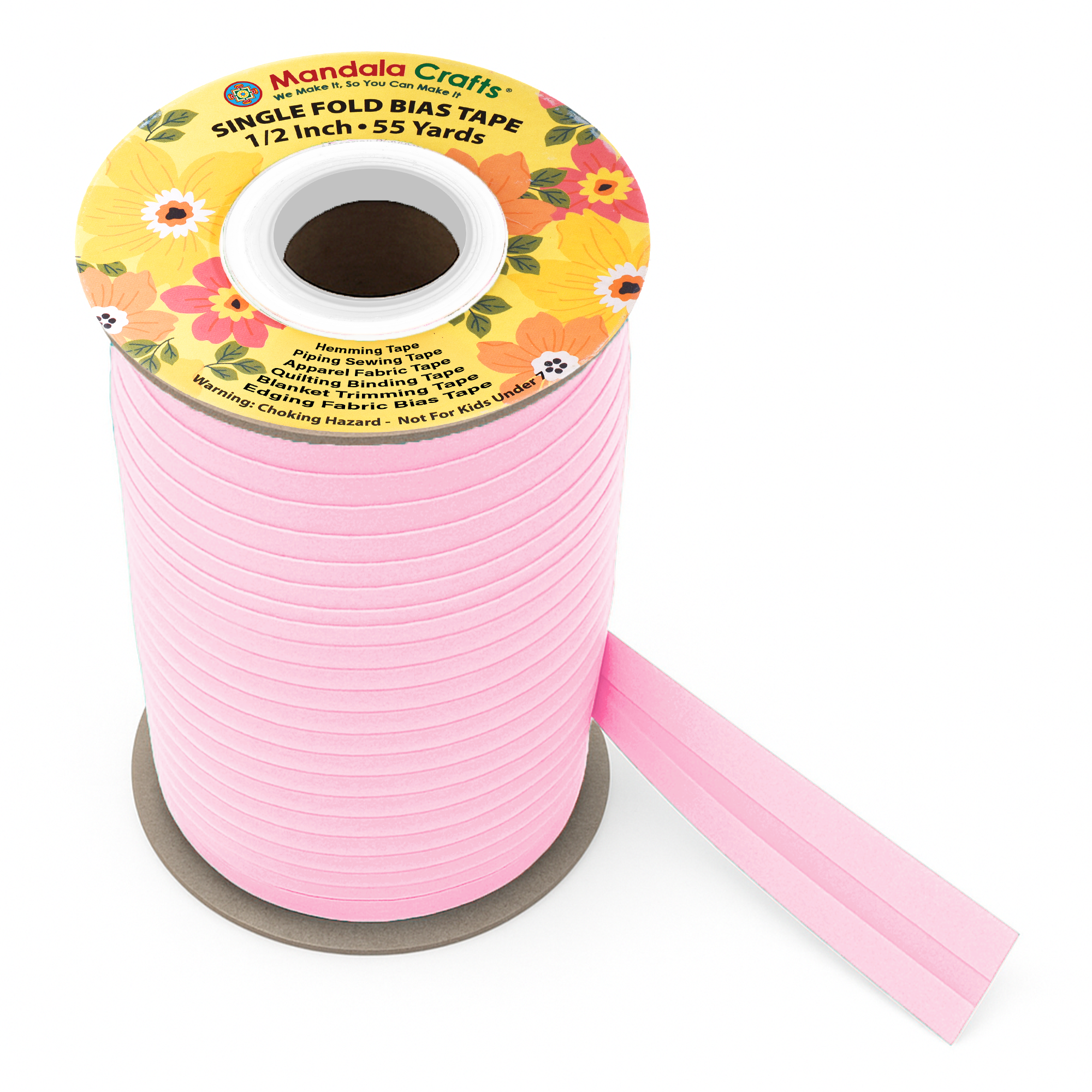 1/2 Inch Fabric Single Fold Bias Tape for Sewing Piping Hemming - 55 Yds Bias Tape Blanket Quilt Bias Binding Tape - Seam Binding Tape