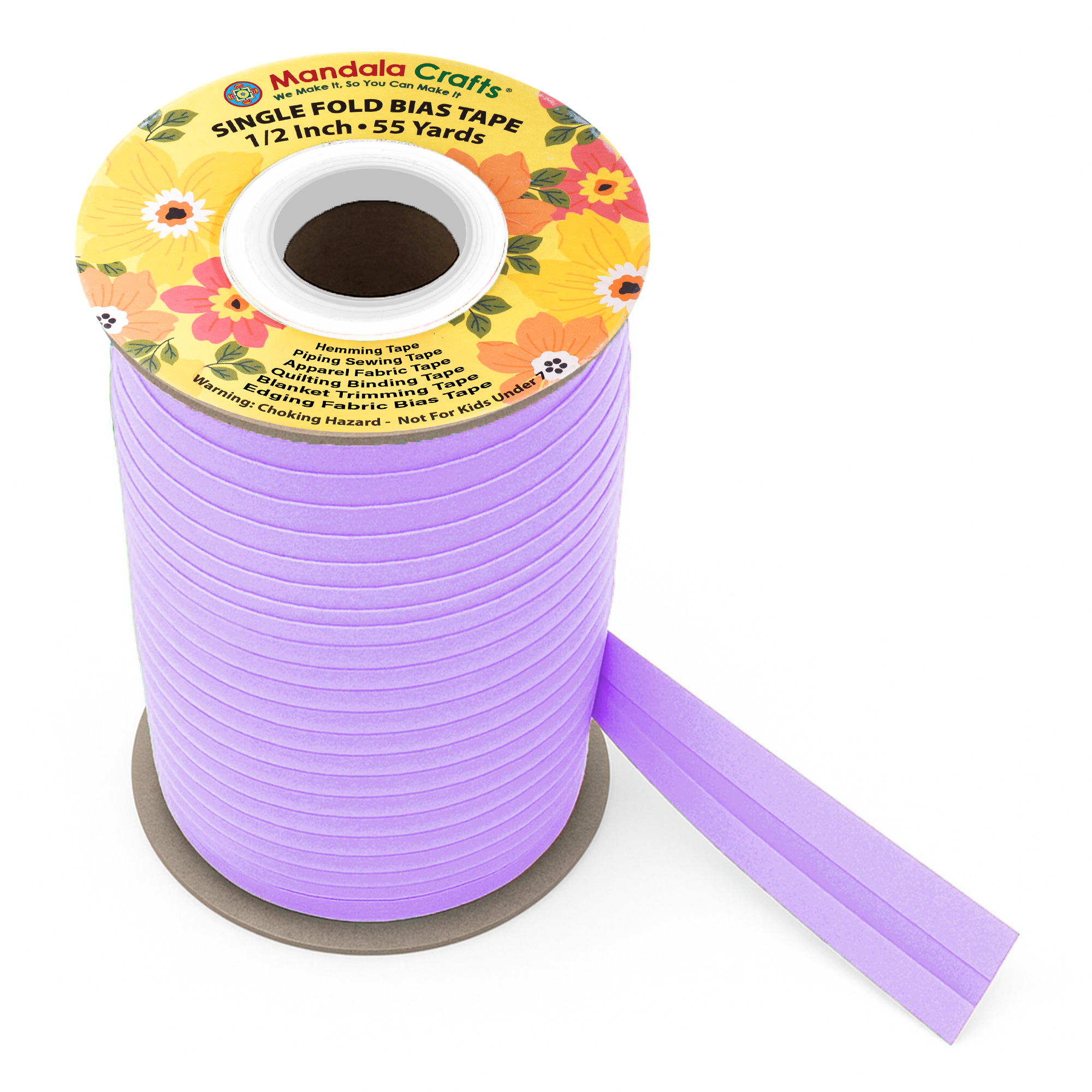 1/2 Inch Fabric Single Fold Bias Tape for Sewing Piping Hemming - 55 Yds Bias Tape Blanket Quilt Bias Binding Tape - Seam Binding Tape