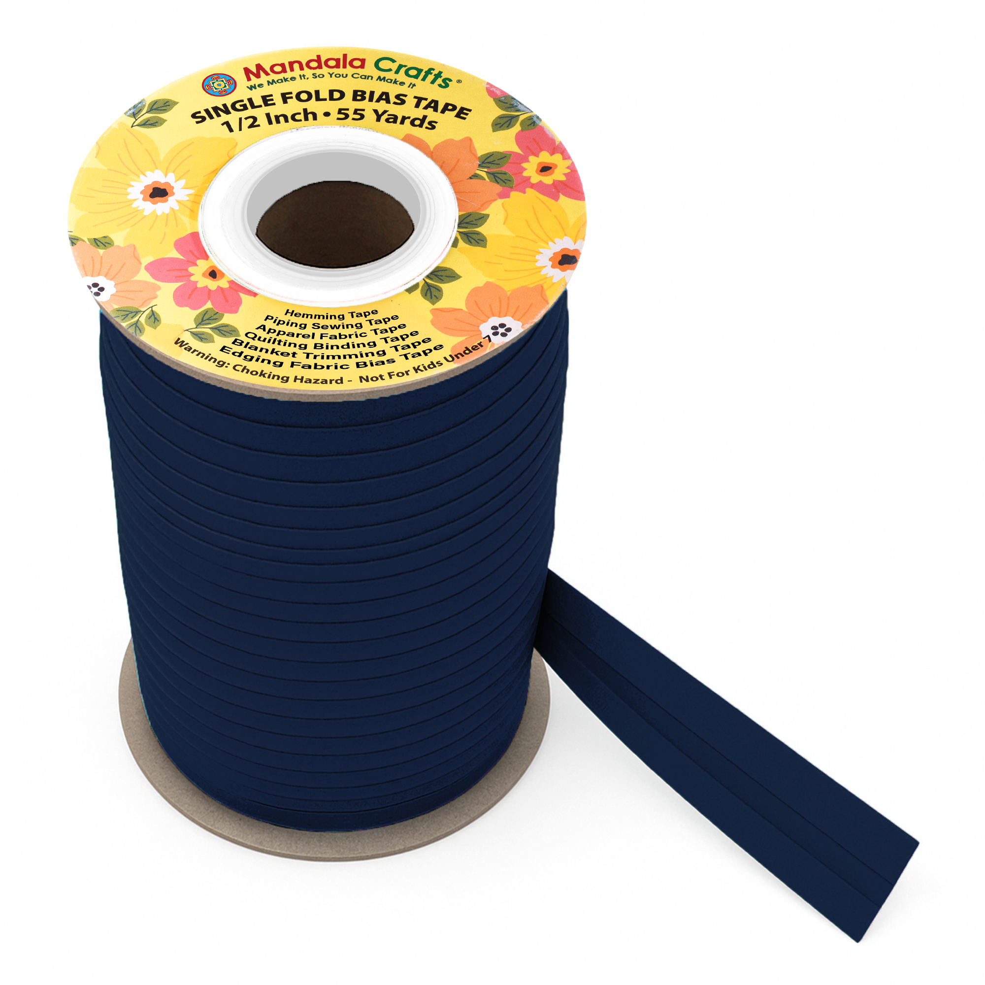 1/2 Inch Fabric Single Fold Bias Tape for Sewing Piping Hemming - 55 Yds Bias Tape Blanket Quilt Bias Binding Tape - Seam Binding Tape