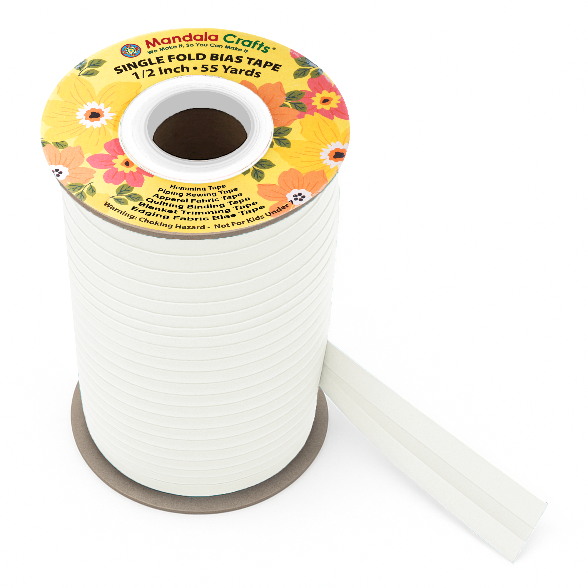 1/2 Inch Fabric Single Fold Bias Tape for Sewing Piping Hemming - 55 Yds Bias Tape Blanket Quilt Bias Binding Tape - Seam Binding Tape