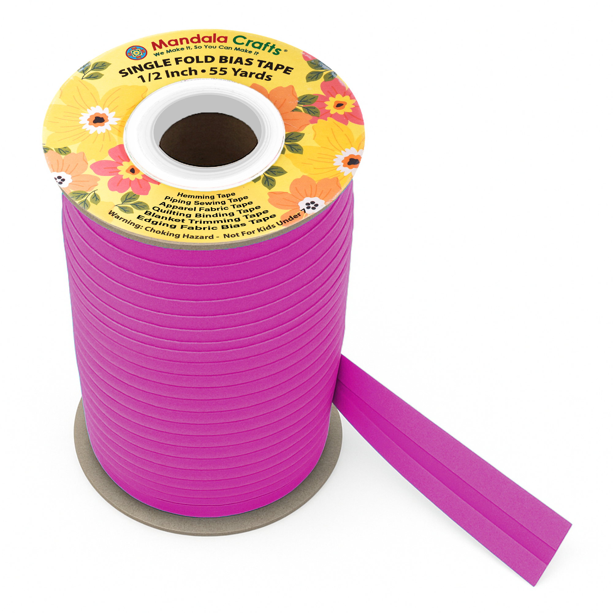 1/2 Inch Fabric Single Fold Bias Tape for Sewing Piping Hemming - 55 Yds Bias Tape Blanket Quilt Bias Binding Tape - Seam Binding Tape