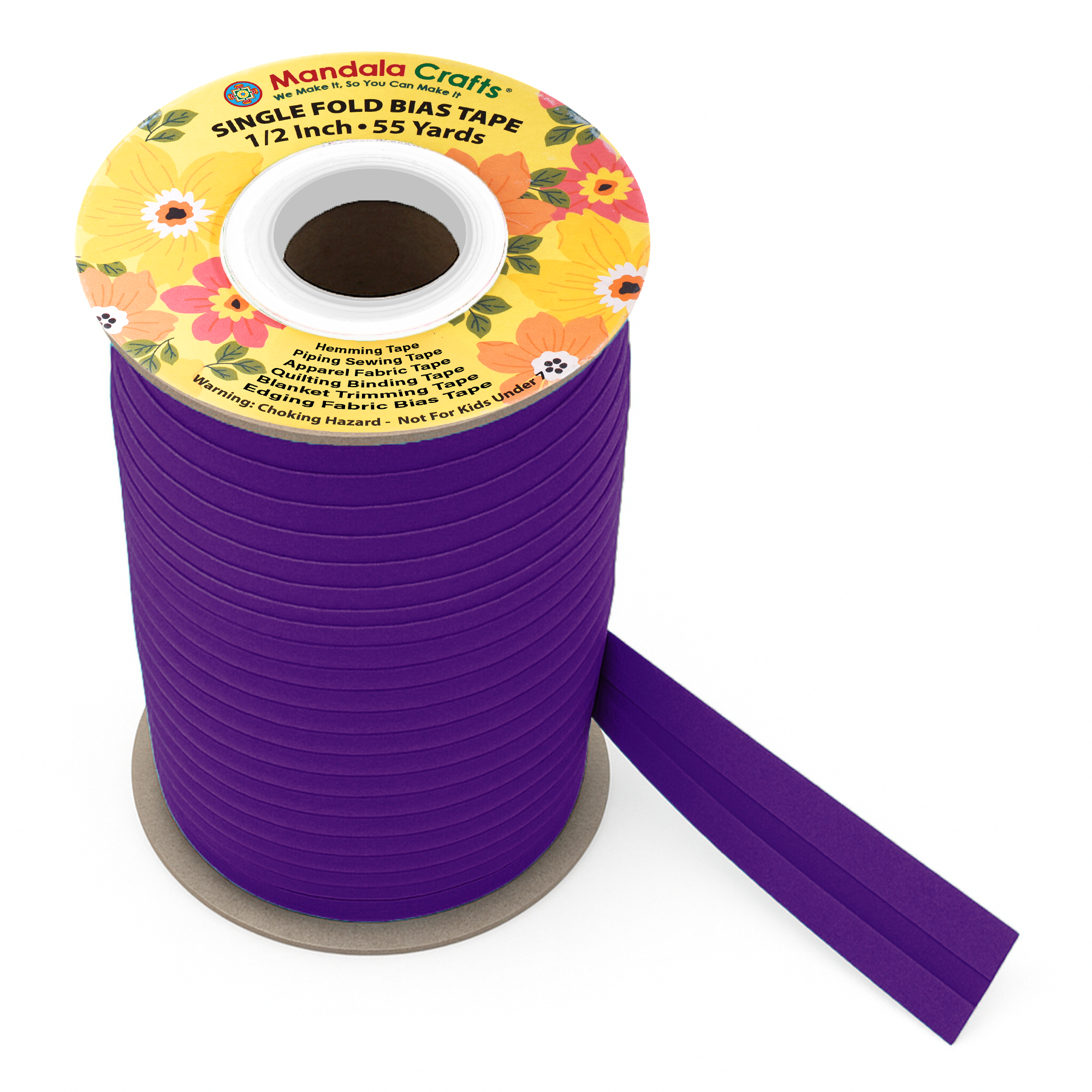 1/2 Inch Fabric Single Fold Bias Tape for Sewing Piping Hemming - 55 Yds Bias Tape Blanket Quilt Bias Binding Tape - Seam Binding Tape