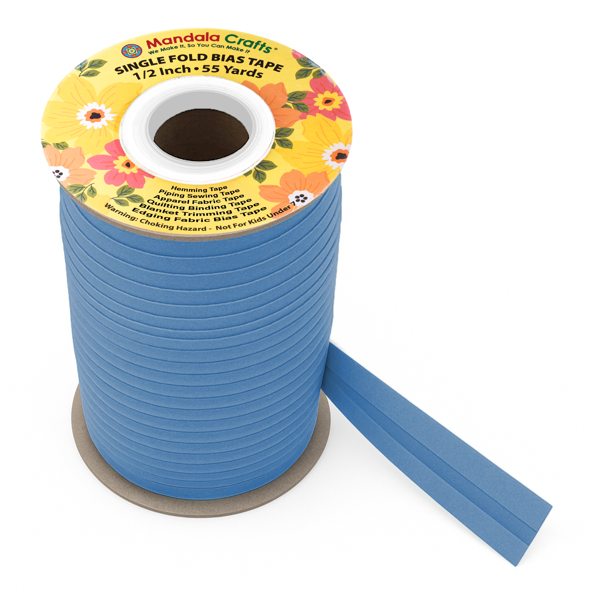 1/2 Inch Fabric Single Fold Bias Tape for Sewing Piping Hemming - 55 Yds Bias Tape Blanket Quilt Bias Binding Tape - Seam Binding Tape