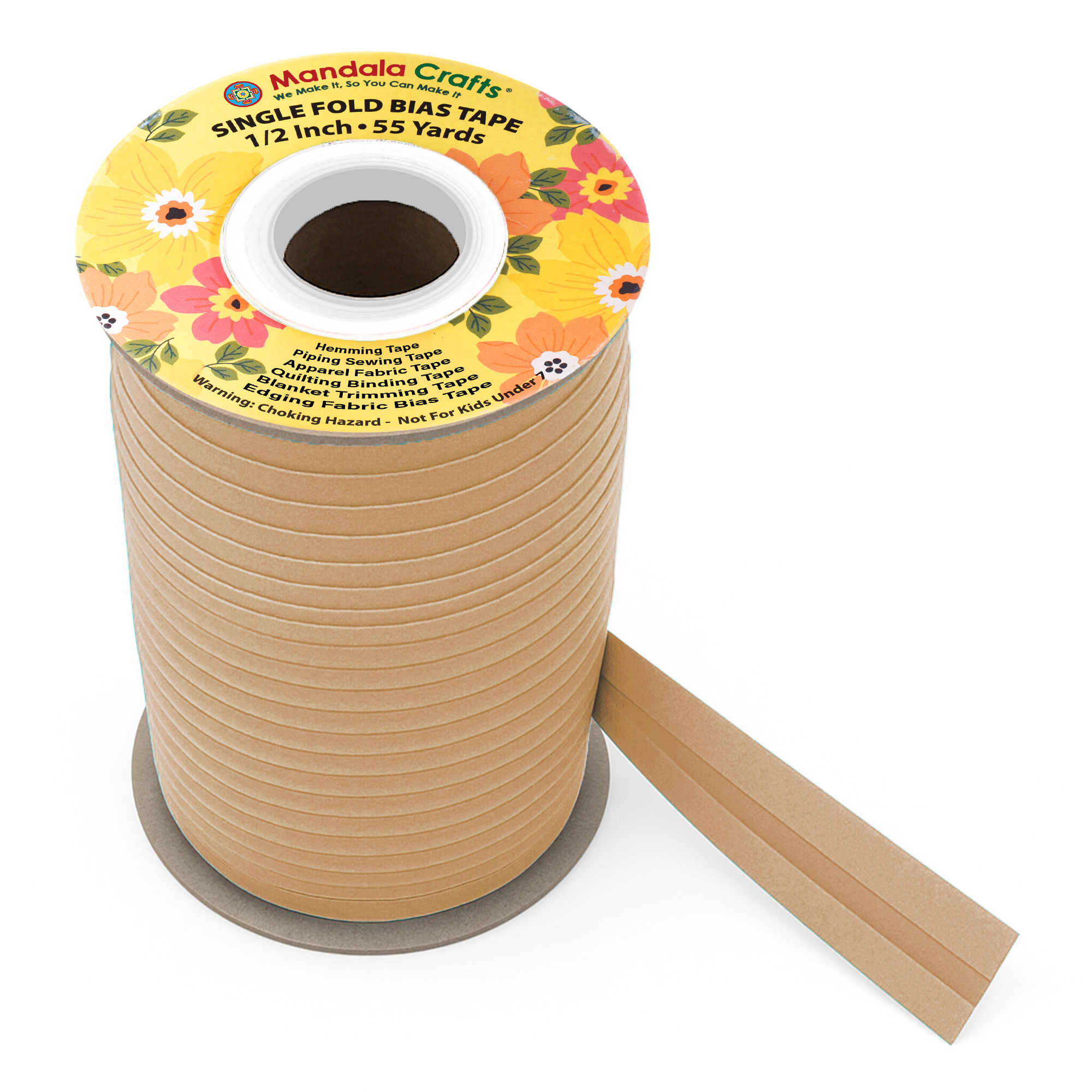 1/2 Inch Fabric Single Fold Bias Tape for Sewing Piping Hemming - 55 Yds Bias Tape Blanket Quilt Bias Binding Tape - Seam Binding Tape