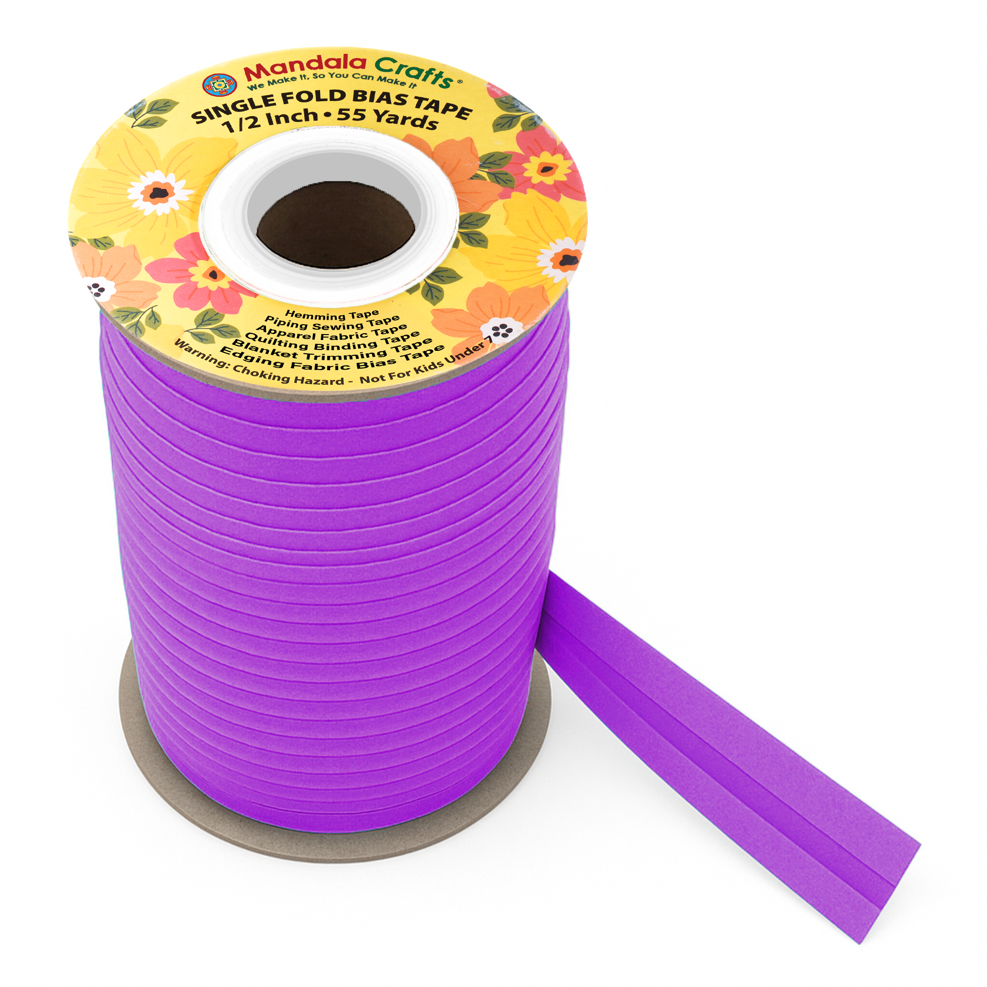 1/2 Inch Fabric Single Fold Bias Tape for Sewing Piping Hemming - 55 Yds Bias Tape Blanket Quilt Bias Binding Tape - Seam Binding Tape