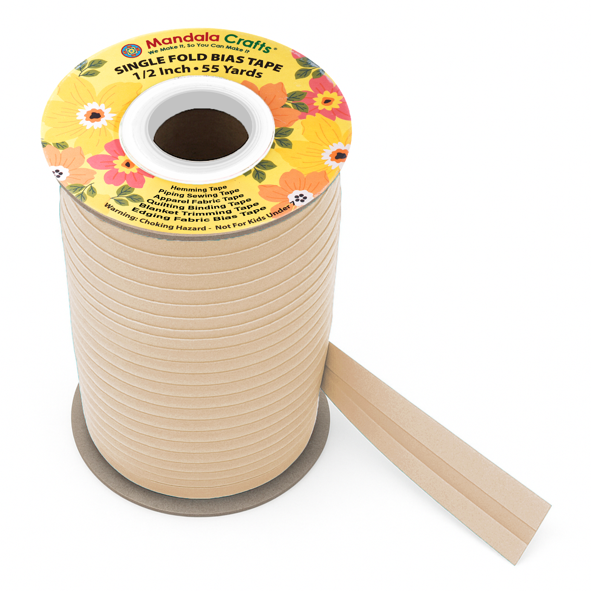 1/2 Inch Fabric Single Fold Bias Tape for Sewing Piping Hemming - 55 Yds Bias Tape Blanket Quilt Bias Binding Tape - Seam Binding Tape