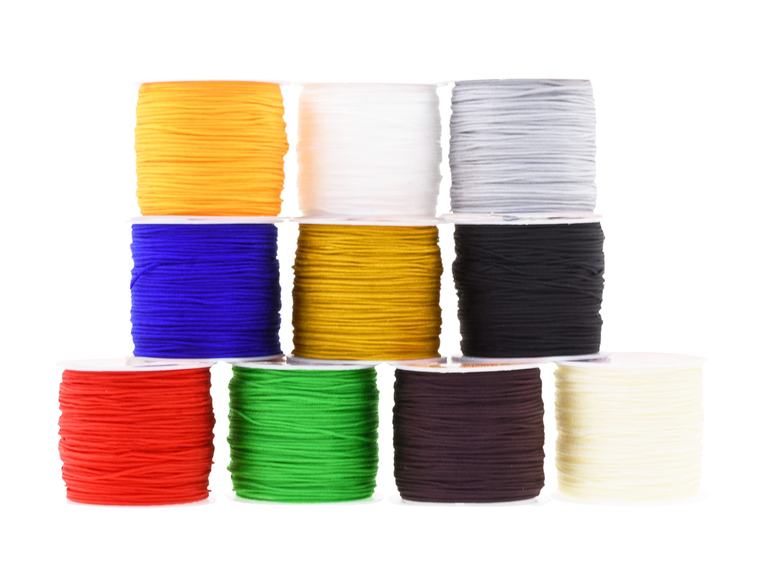 0.5mm Nylon Satin Cord, Rattail Trim Thread for Chinese Knotting, Kumihimo, Beading, Macrame, Jewelry Making, Sewing