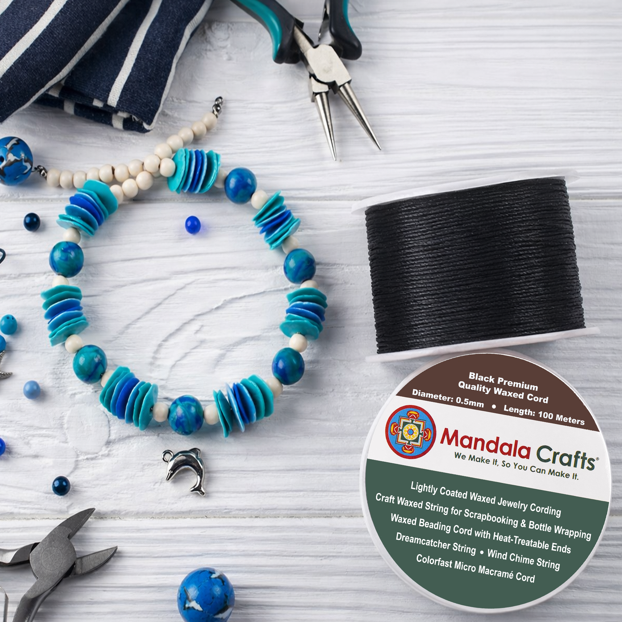 0.5mm Cotton Waxed Cord for Jewelry Making Bracelet Cord Waxed String - Beading String Thread Jewelry Cords for Necklaces String