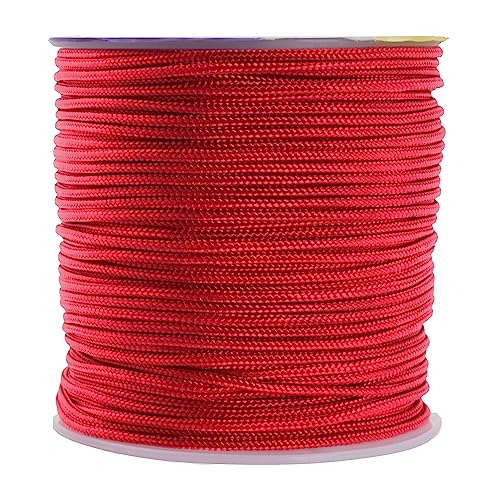 Mandala Crafts Nylon Satin Cord, Rattail Trim Thread for Chinese Knotting, Kumihimo, Beading, Macrame, Jewelry Making, Sewing