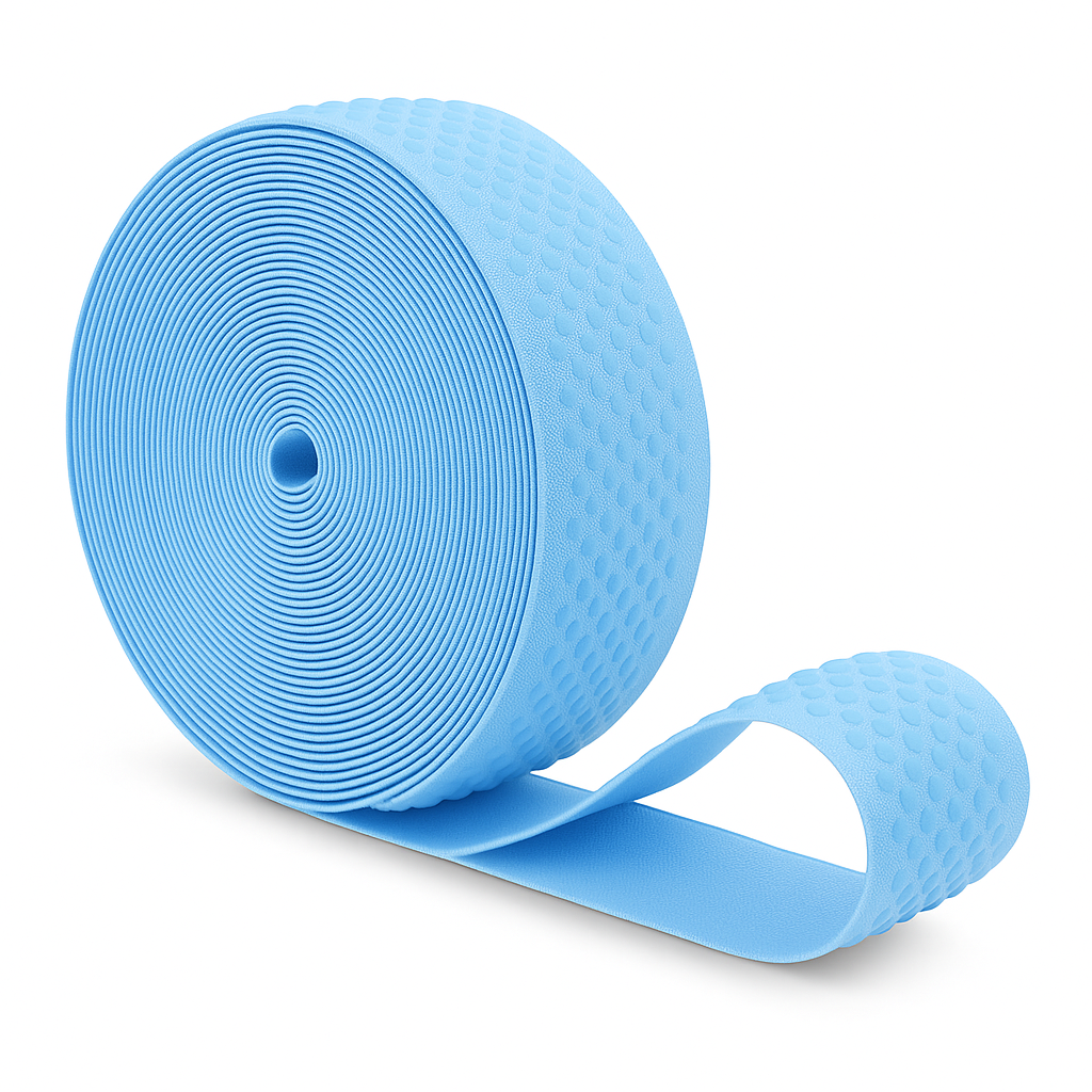 Mandala Crafts Elastic Silicone Gripper Tape for Clothing - Dotted Non Slip Elastic Band for Sewing - Silicone Elastic Straps Flat Stretchy Fabric Elastic Ribbon