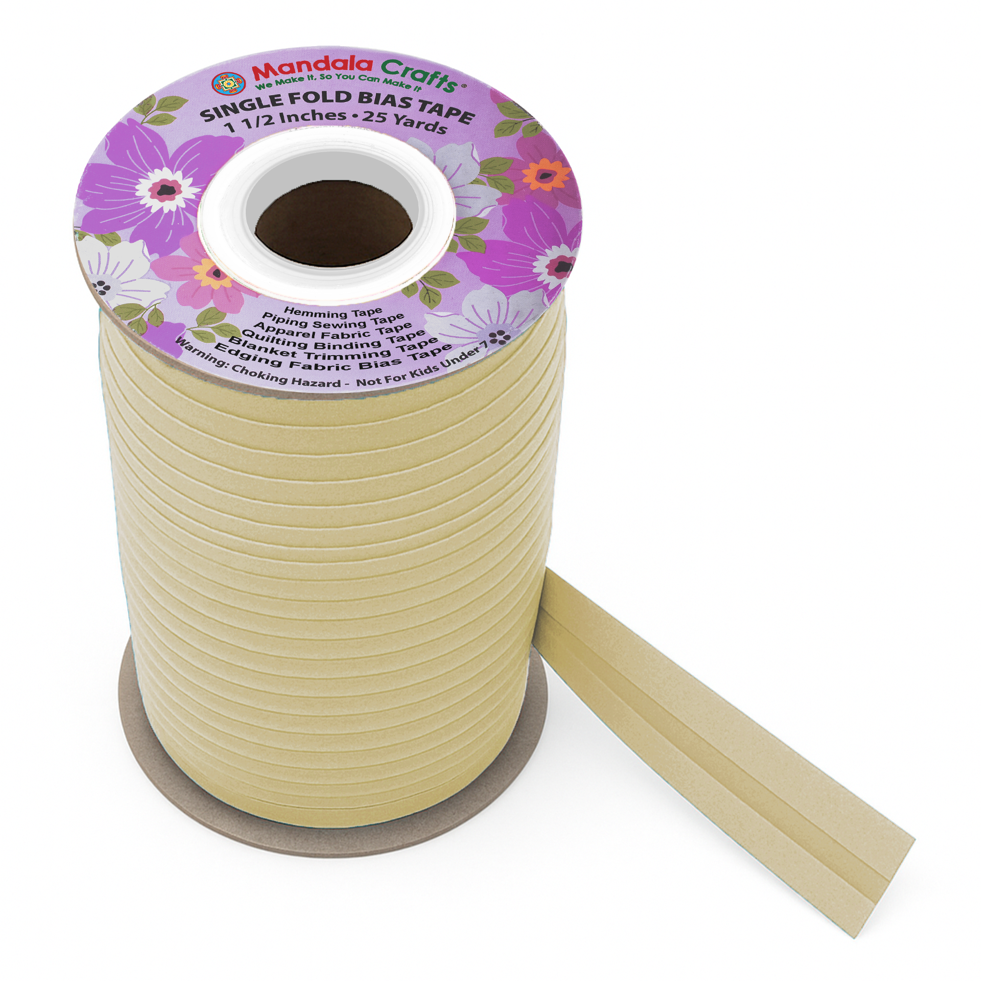 1 1/2 Inch Fabric Single Fold Bias Tape for Sewing Piping Hemming - 25 Yds Bias Tape Blanket Quilt Bias Binding Tape - Seam Binding Tape