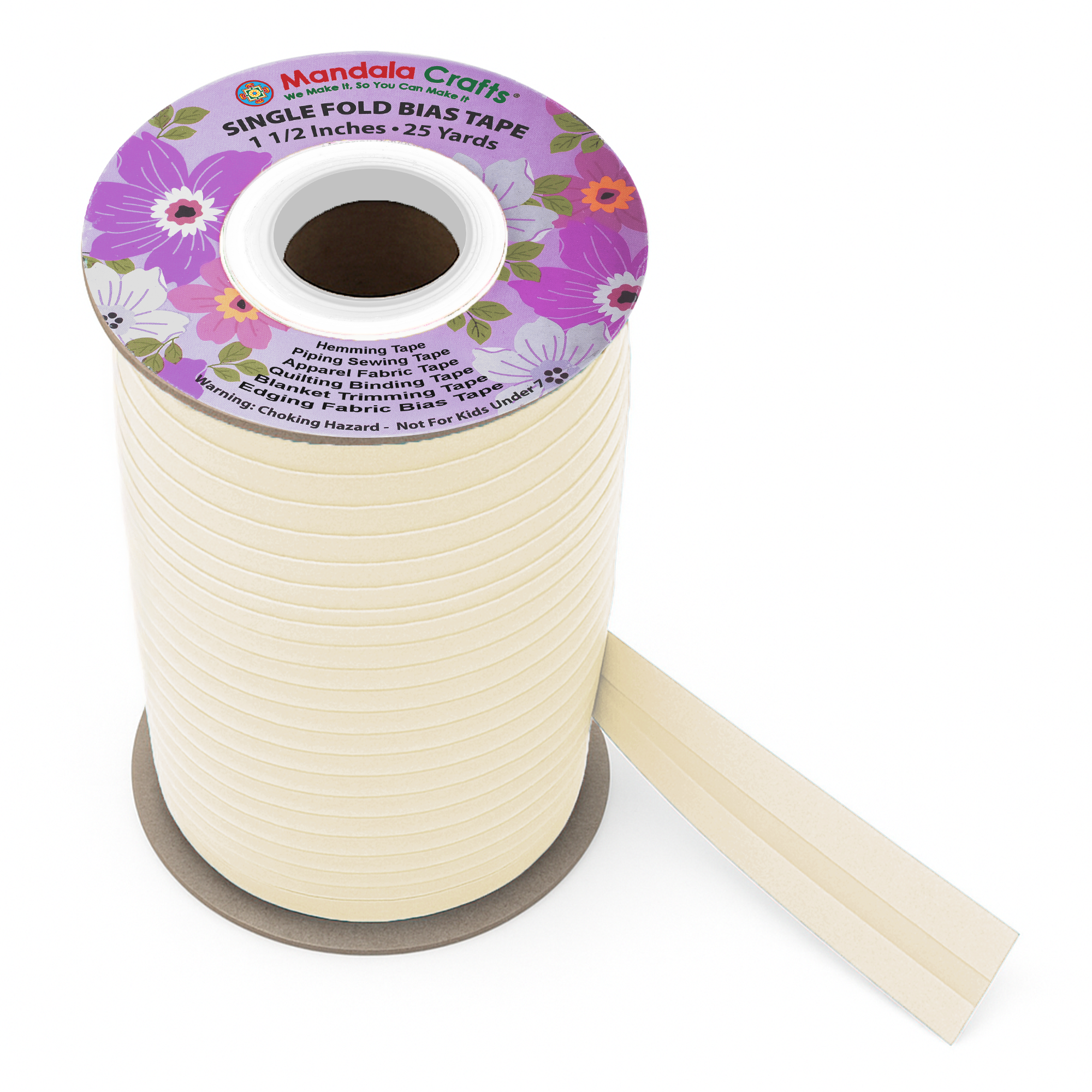 1 1/2 Inch Fabric Single Fold Bias Tape for Sewing Piping Hemming - 25 Yds Bias Tape Blanket Quilt Bias Binding Tape - Seam Binding Tape