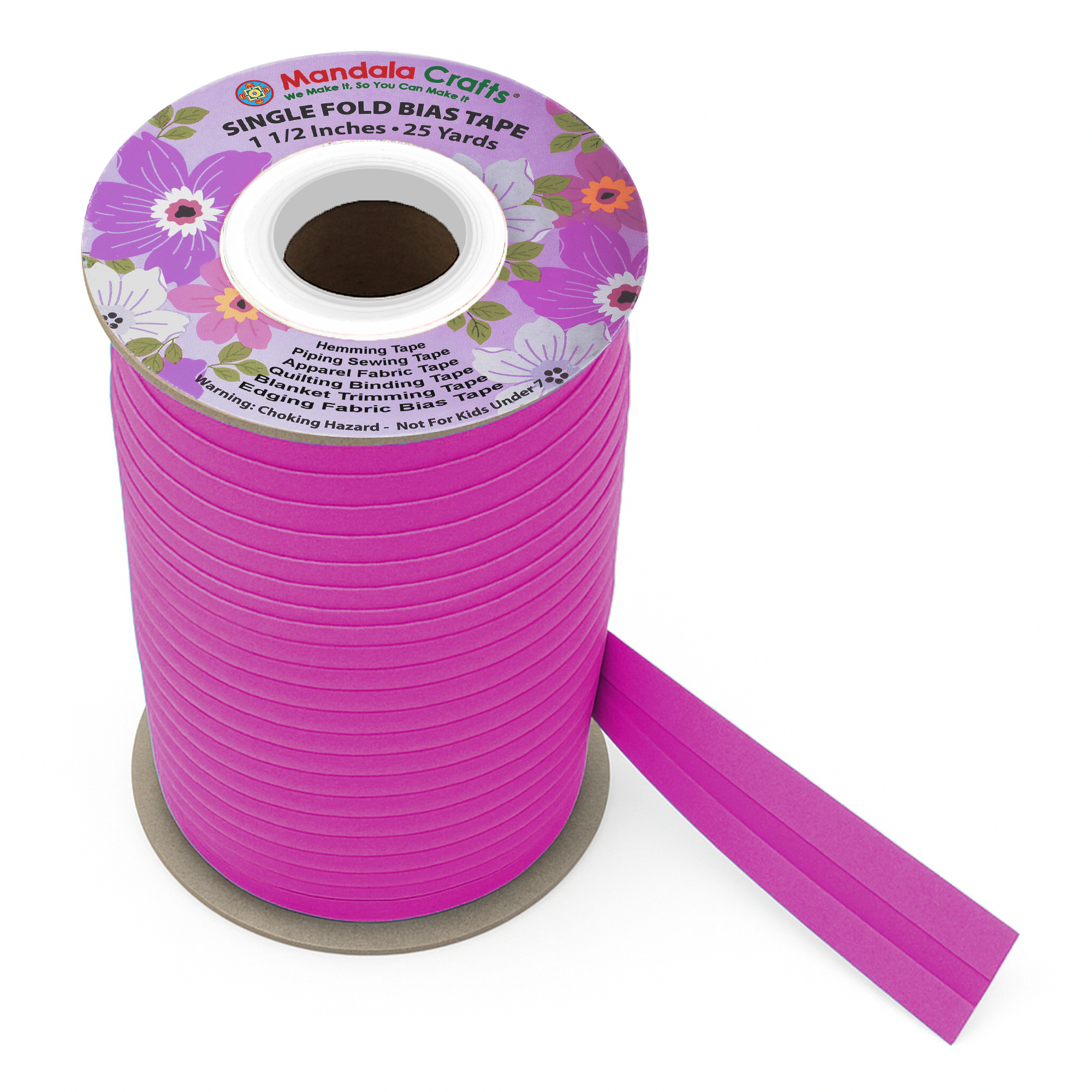 1 1/2 Inch Fabric Single Fold Bias Tape for Sewing Piping Hemming - 25 Yds Bias Tape Blanket Quilt Bias Binding Tape - Seam Binding Tape