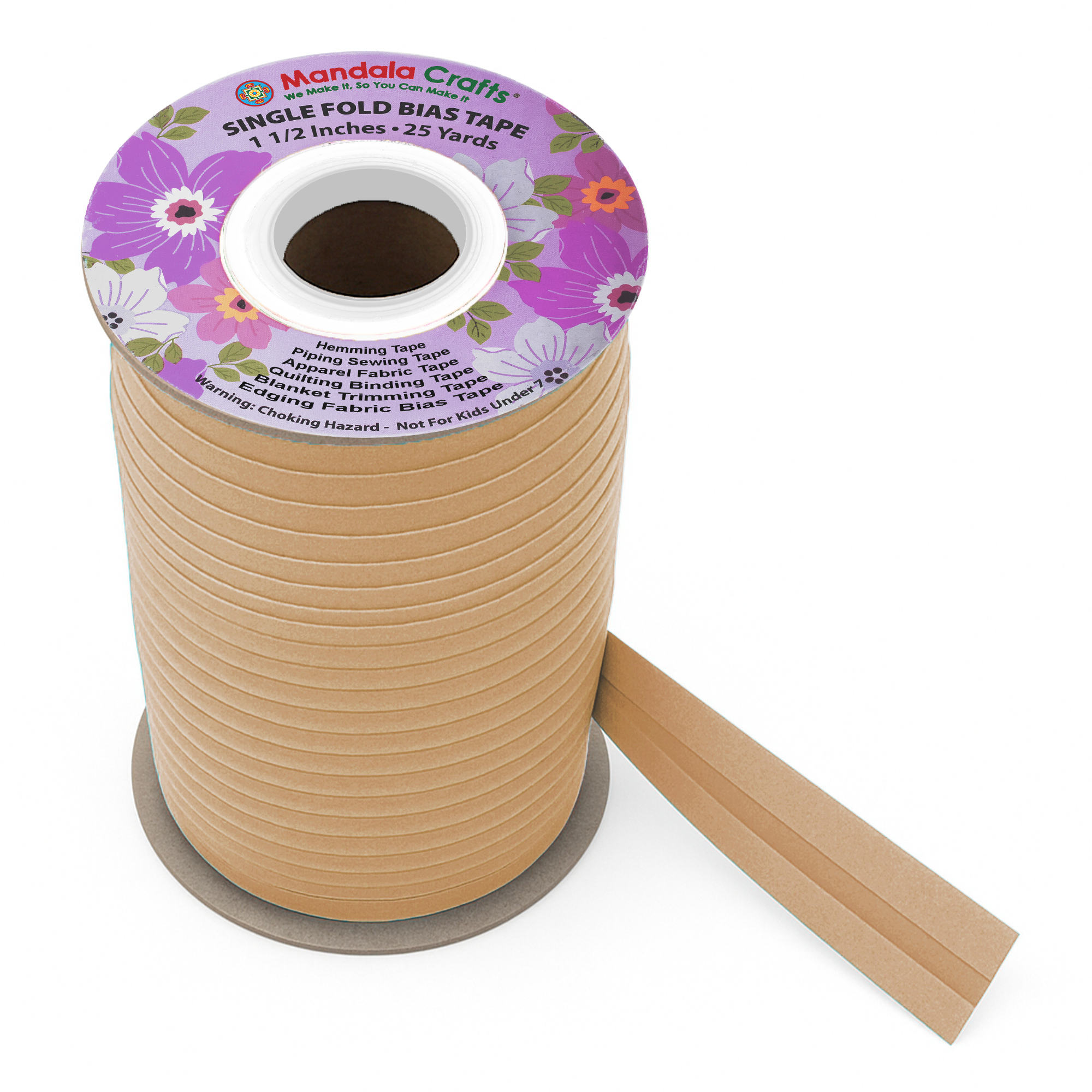 1 1/2 Inch Fabric Single Fold Bias Tape for Sewing Piping Hemming - 25 Yds Bias Tape Blanket Quilt Bias Binding Tape - Seam Binding Tape