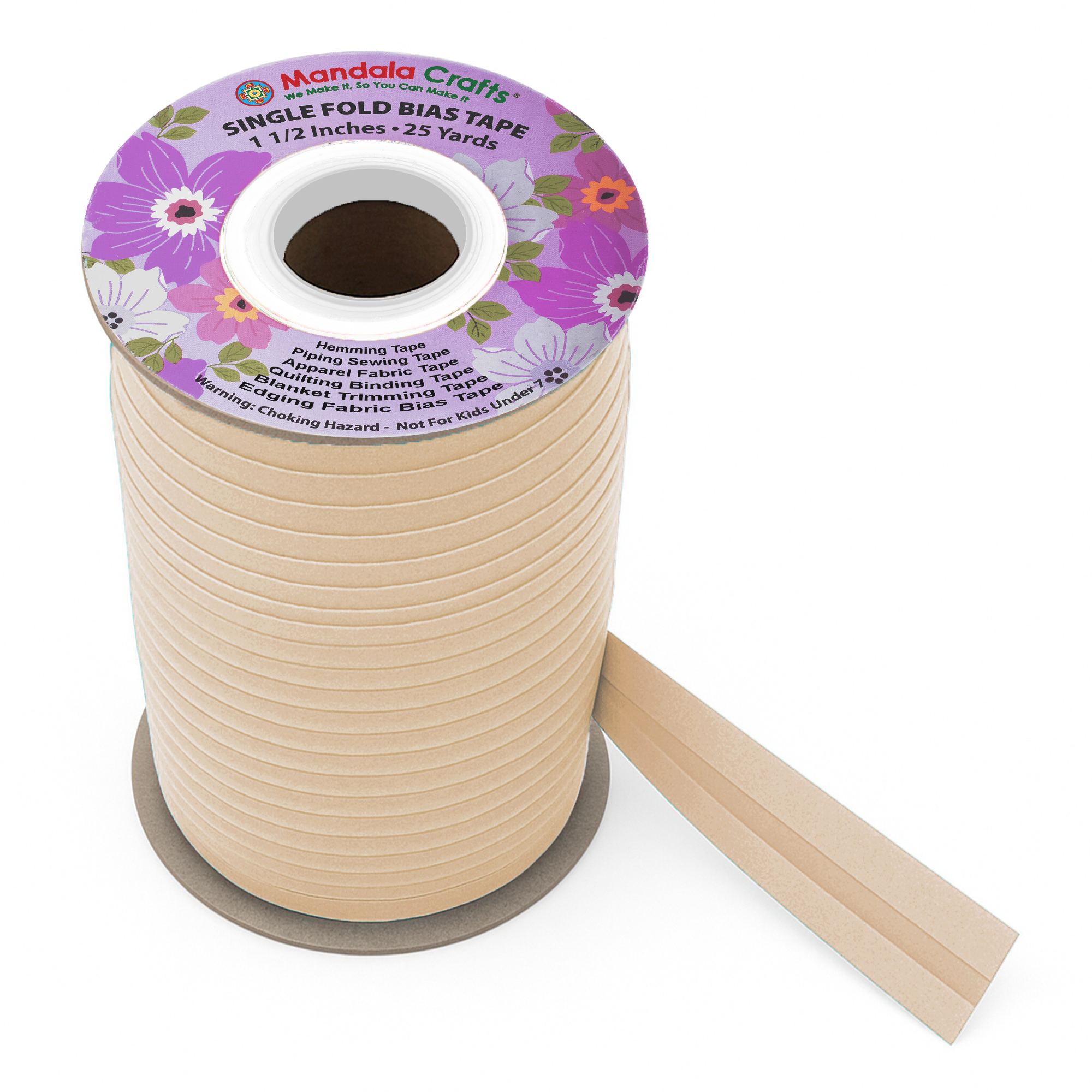 1 1/2 Inch Fabric Single Fold Bias Tape for Sewing Piping Hemming - 25 Yds Bias Tape Blanket Quilt Bias Binding Tape - Seam Binding Tape